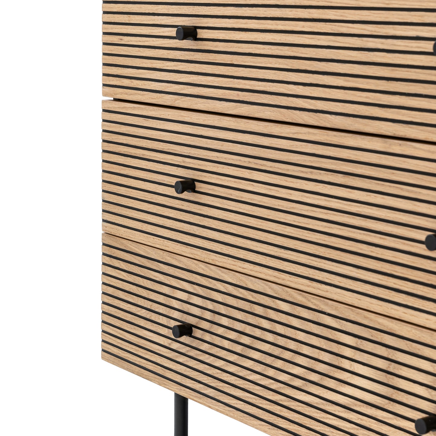 Hyland 3 Drawer Chest Black / Natural