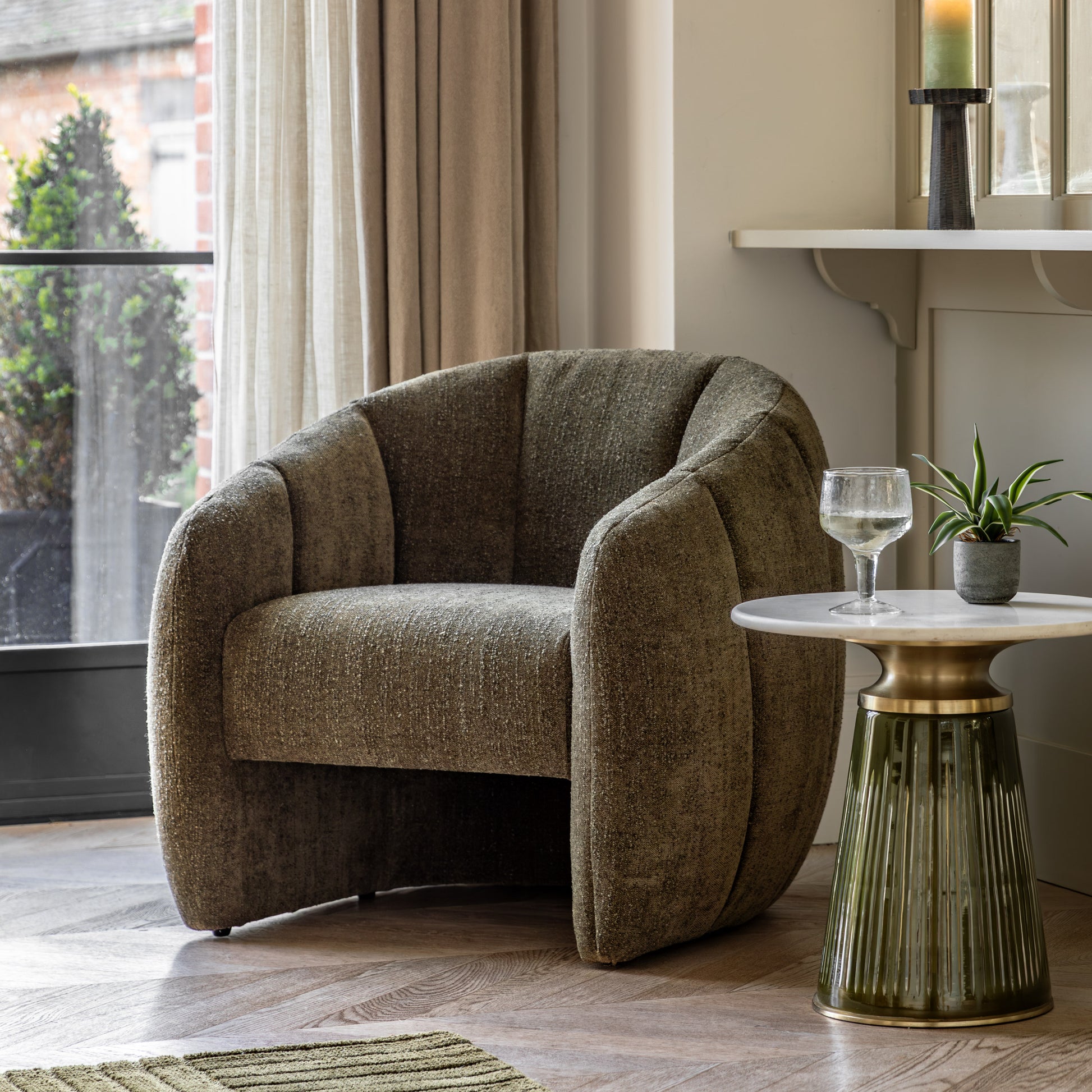 Atella Tub Chair Moss Green