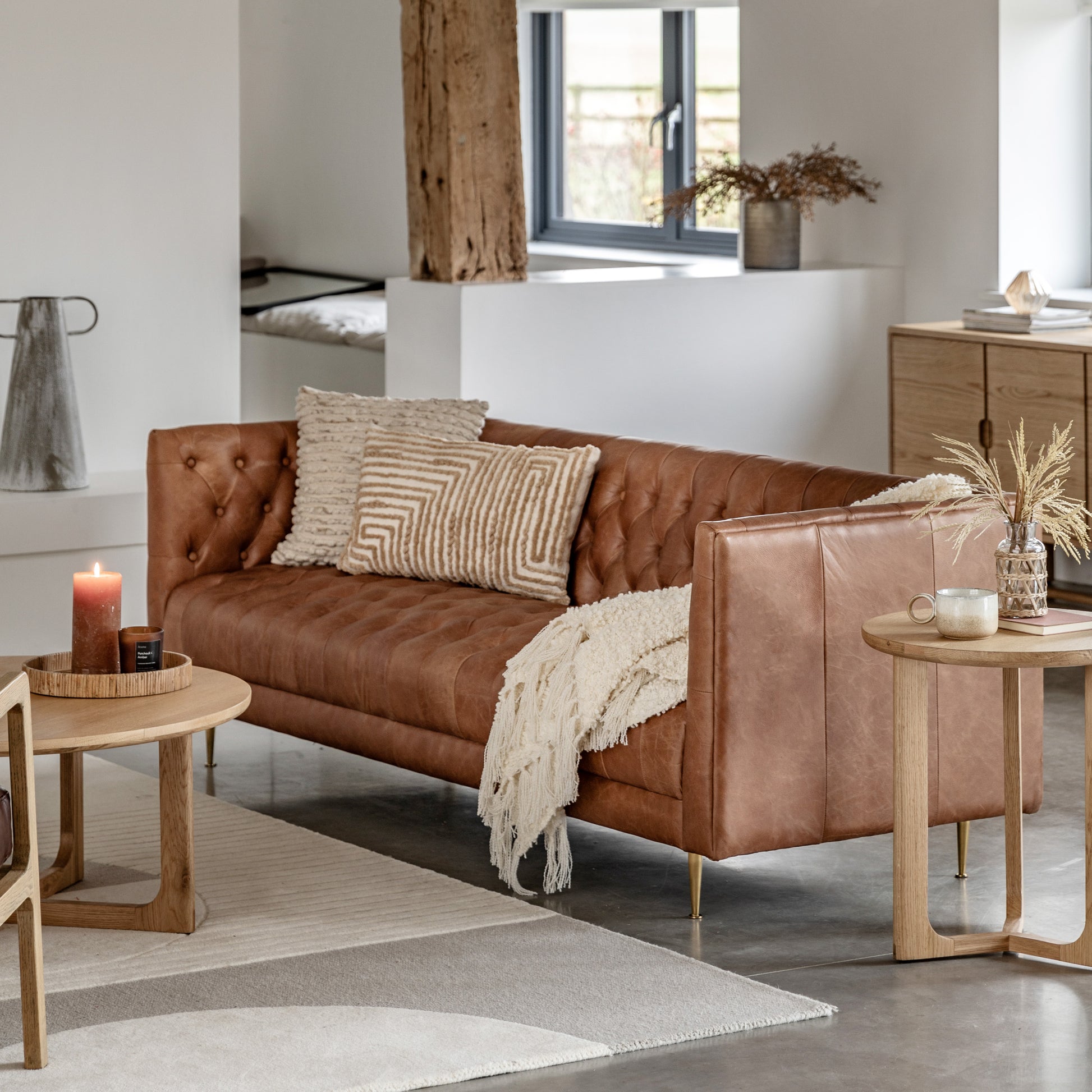 Dalton Sofa Antique Brown Leather
