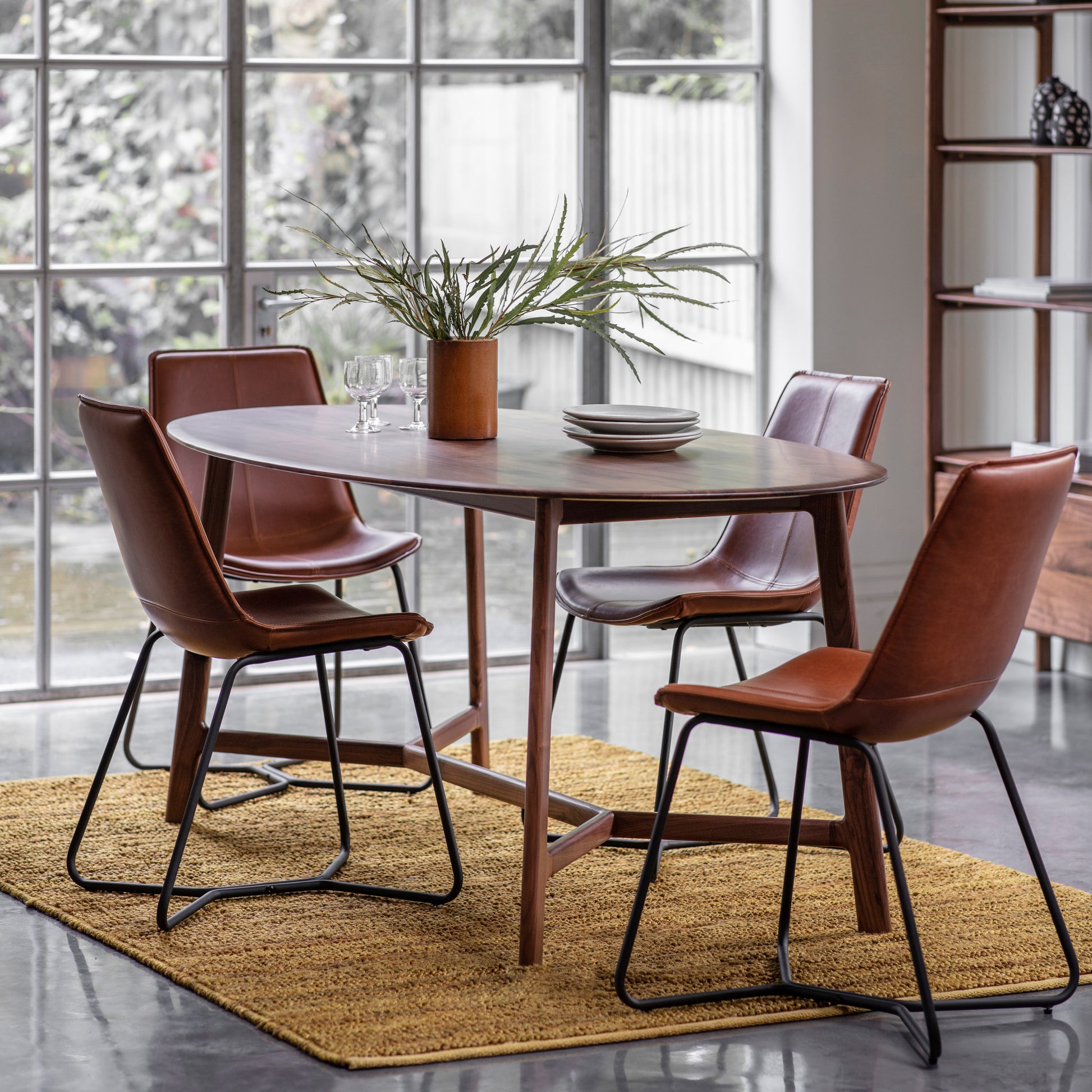 Madrid Oval Dining Table Walnut