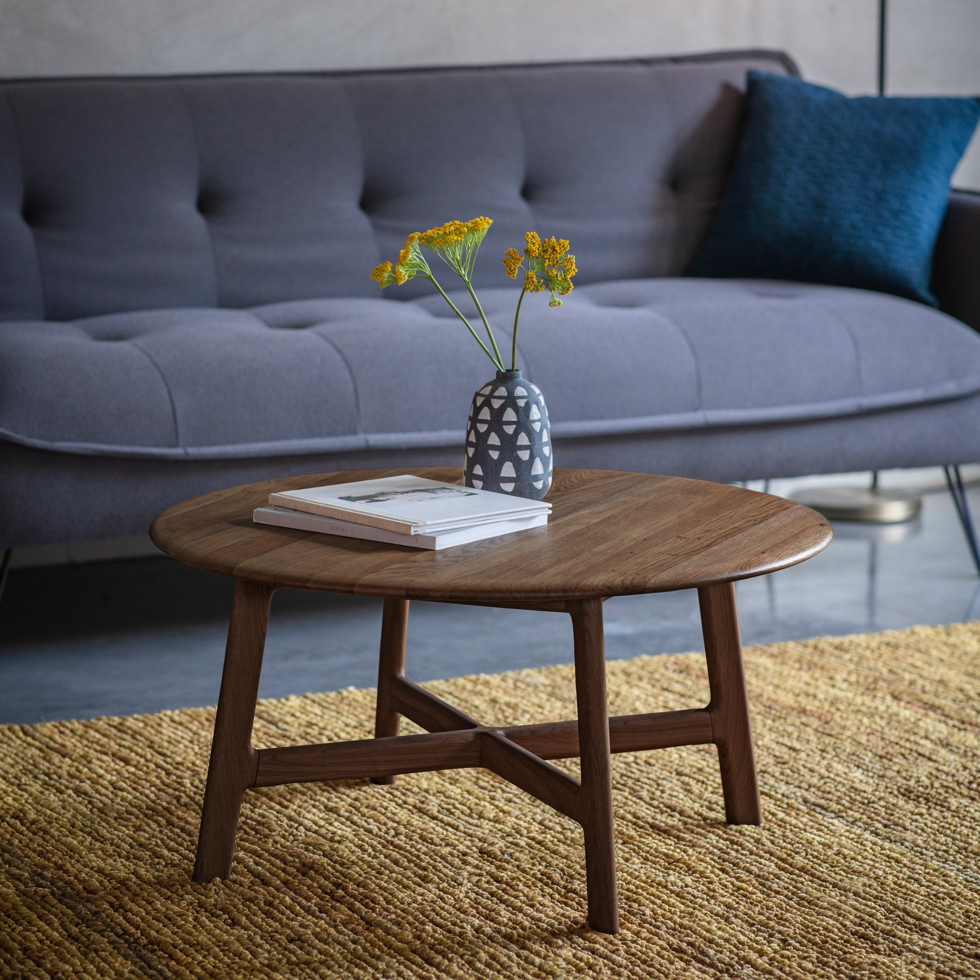 Madrid Round Coffee Table Walnut