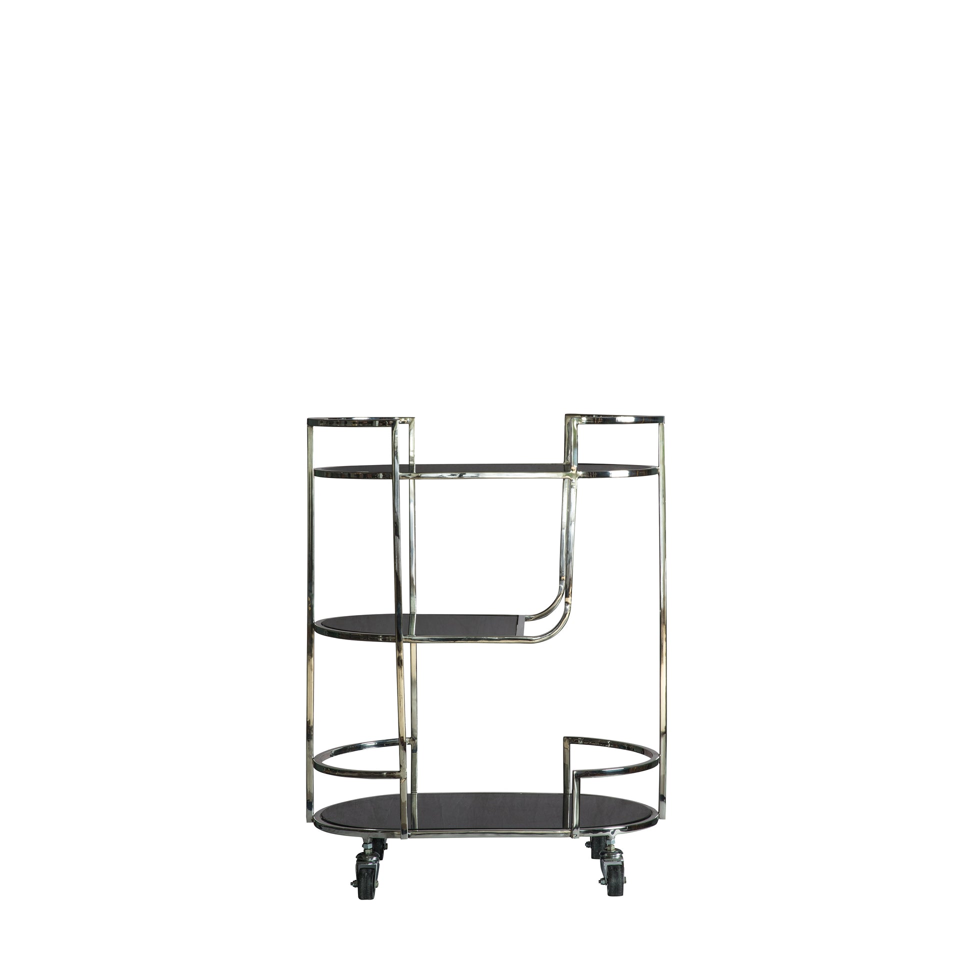 Beauchamp Drinks Trolley Silver Black / Silver