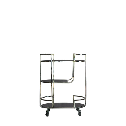 Beauchamp Drinks Trolley Silver Black / Silver