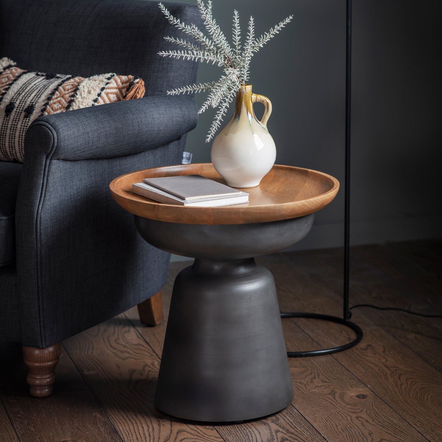 Alabama Side Table Grey / Natural