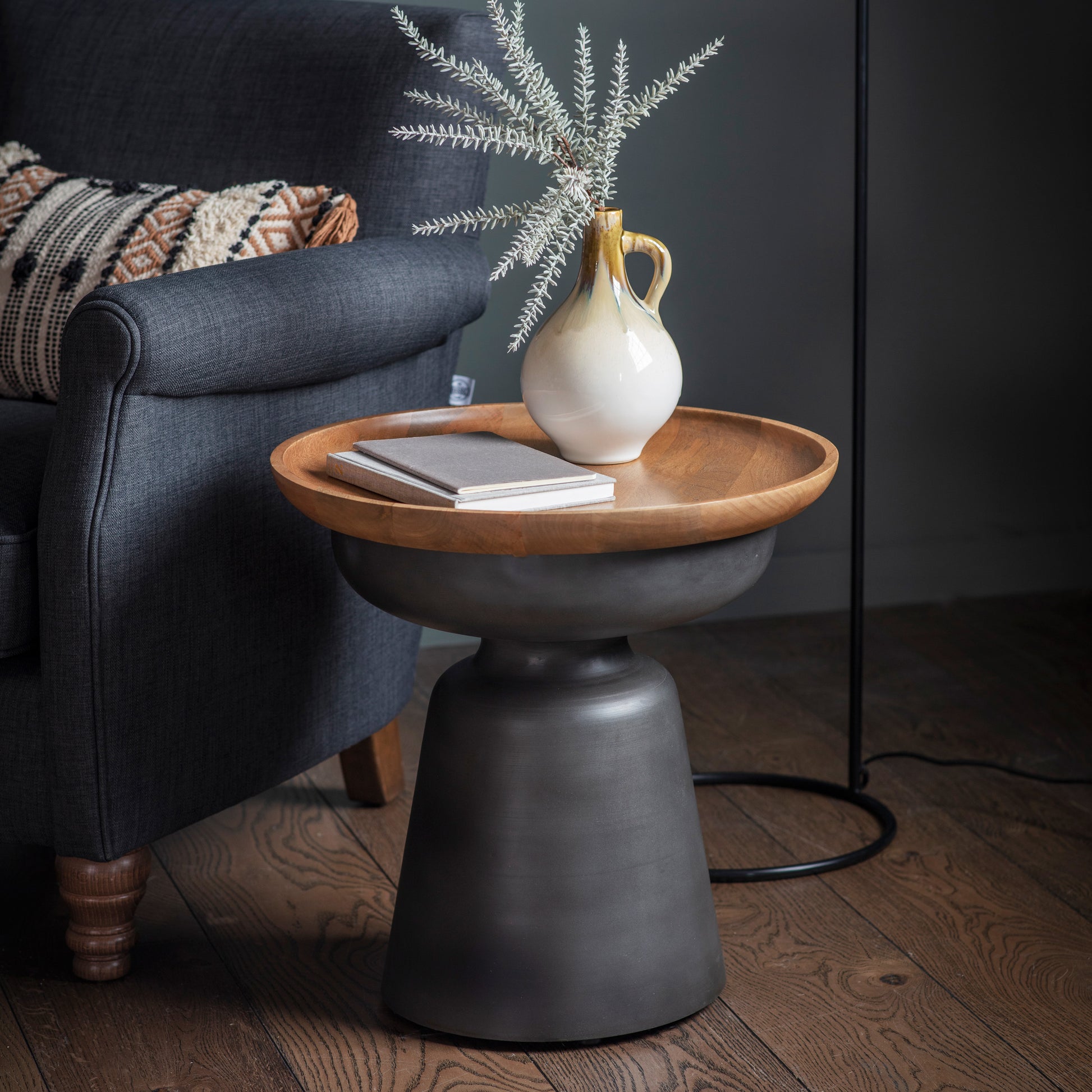 Alabama Side Table Grey / Natural