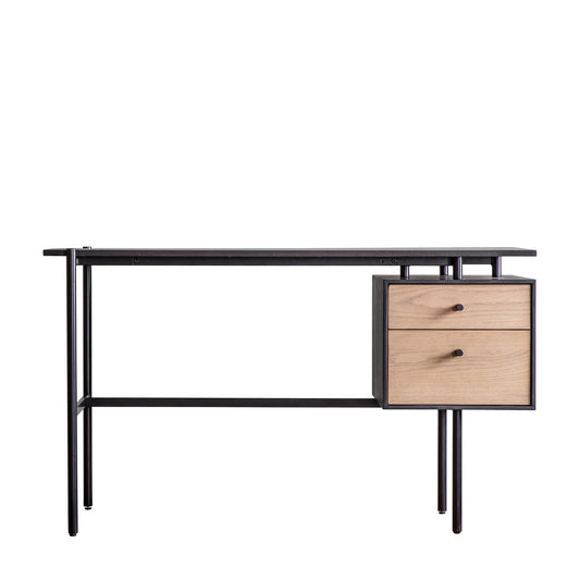 Carbury 2 Drawer Desk Black / Natural