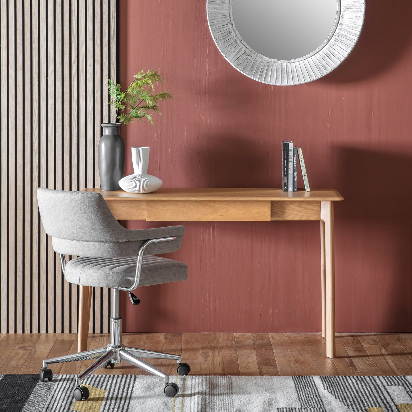 Madrid 1 Drawer Desk Oak