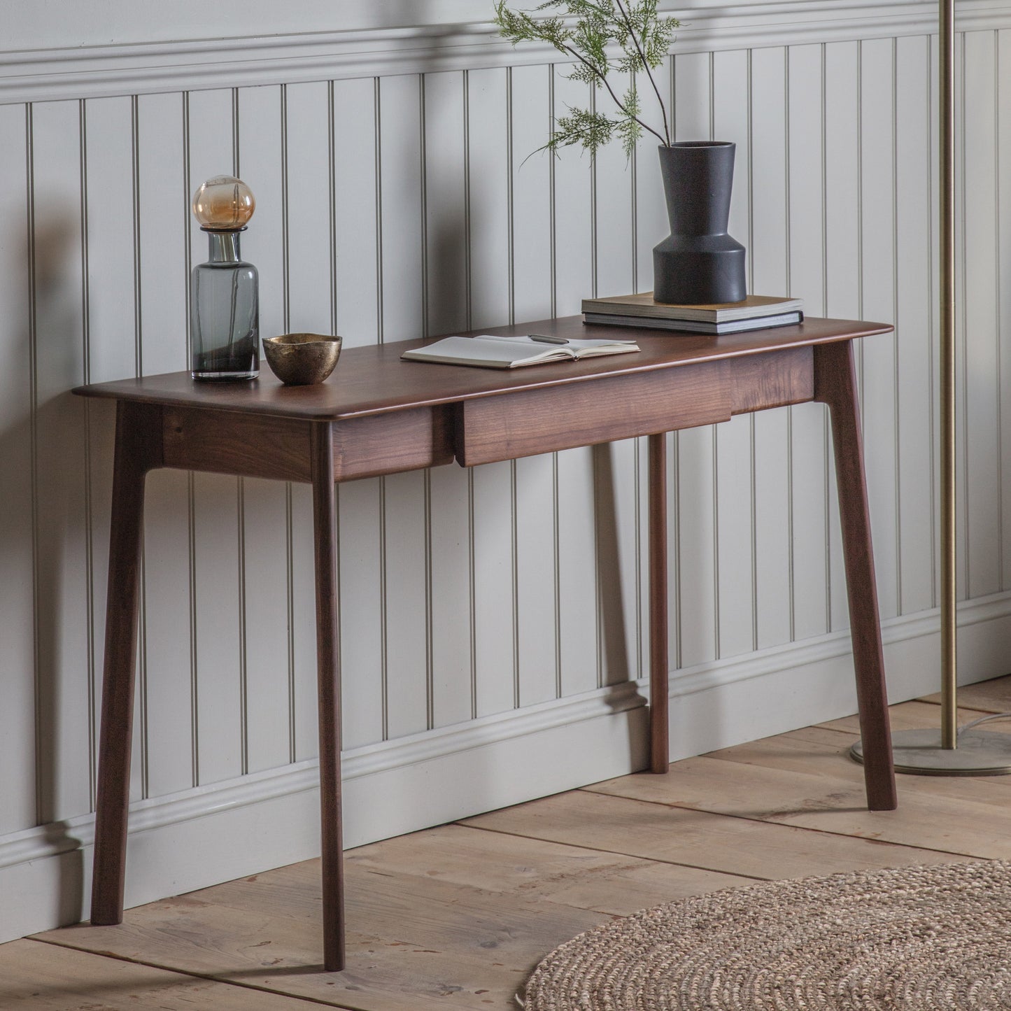 Madrid 1 Drawer Desk Walnut