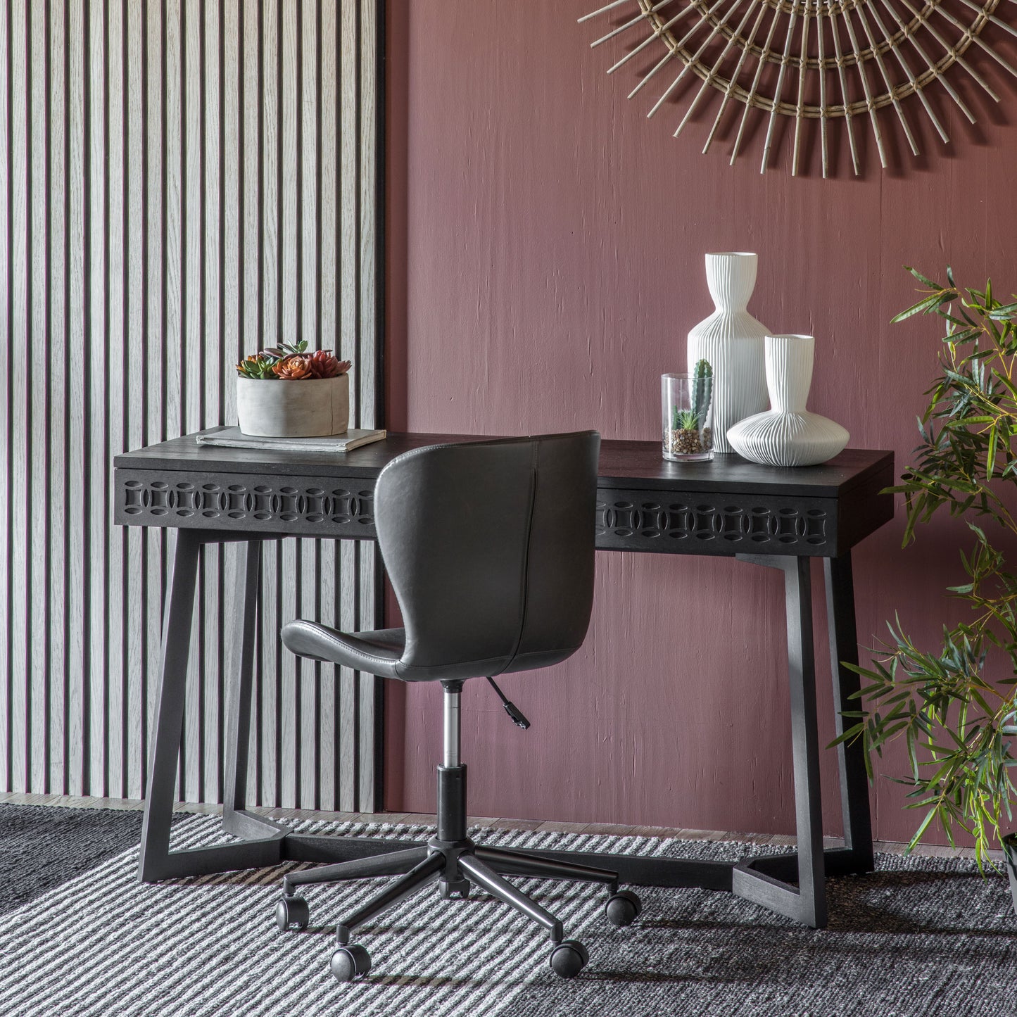 Boho Boutique 2 Drawer Desk Black