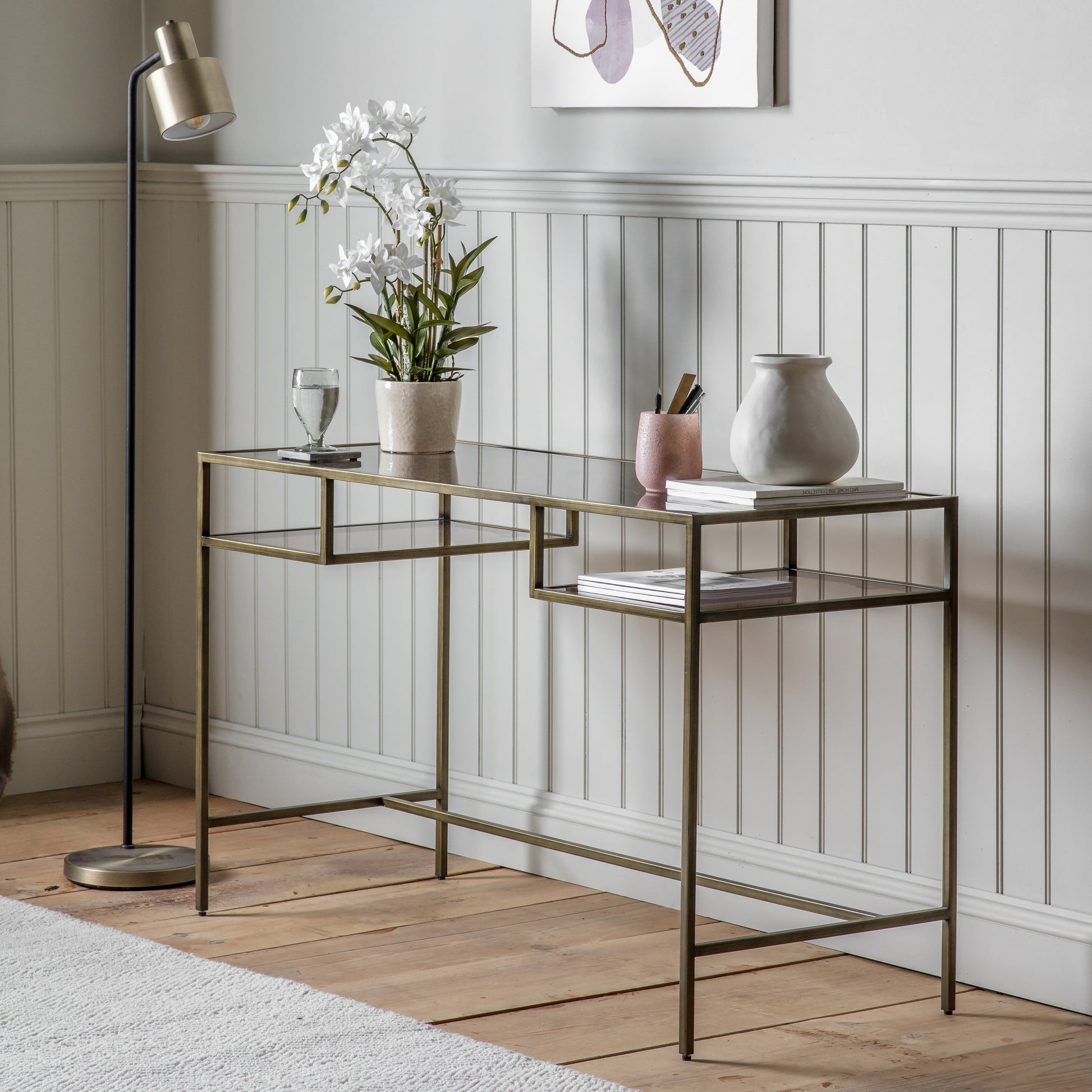 Rothbury Desk Bronze Bronze / Clear