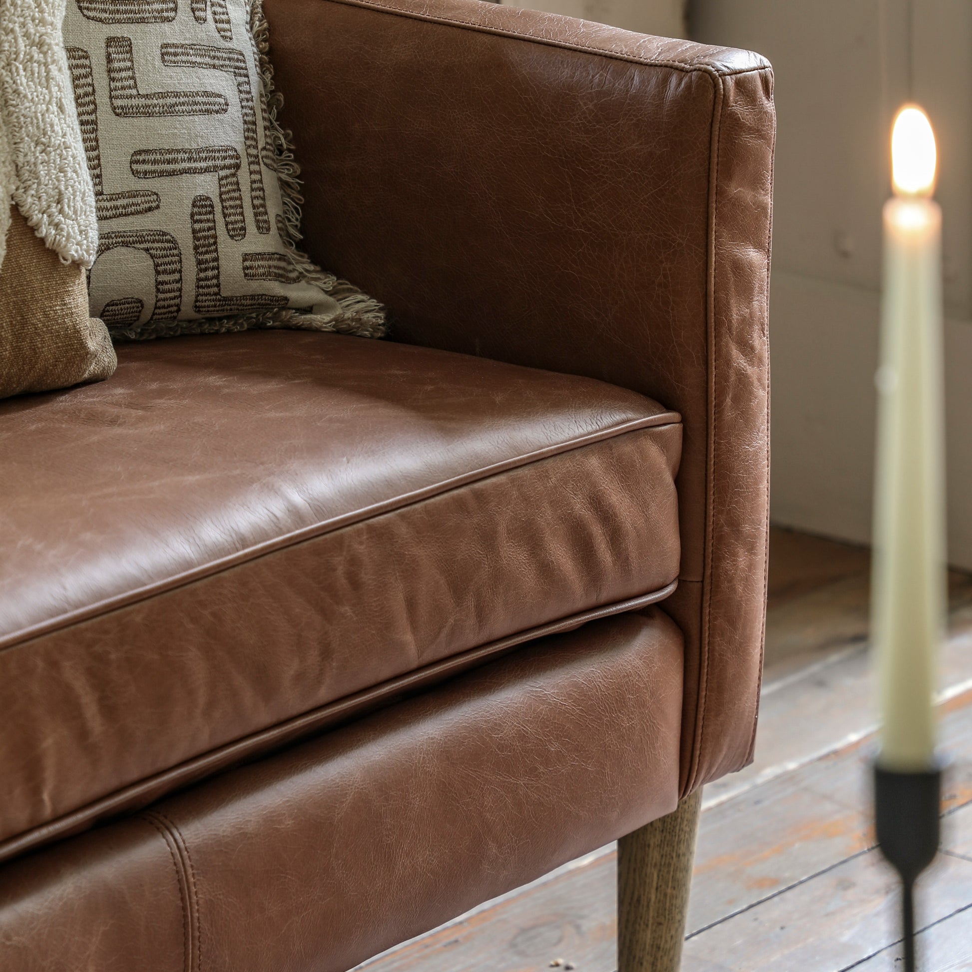 Osborne 3 Seater Sofa Vintage Brown Leather