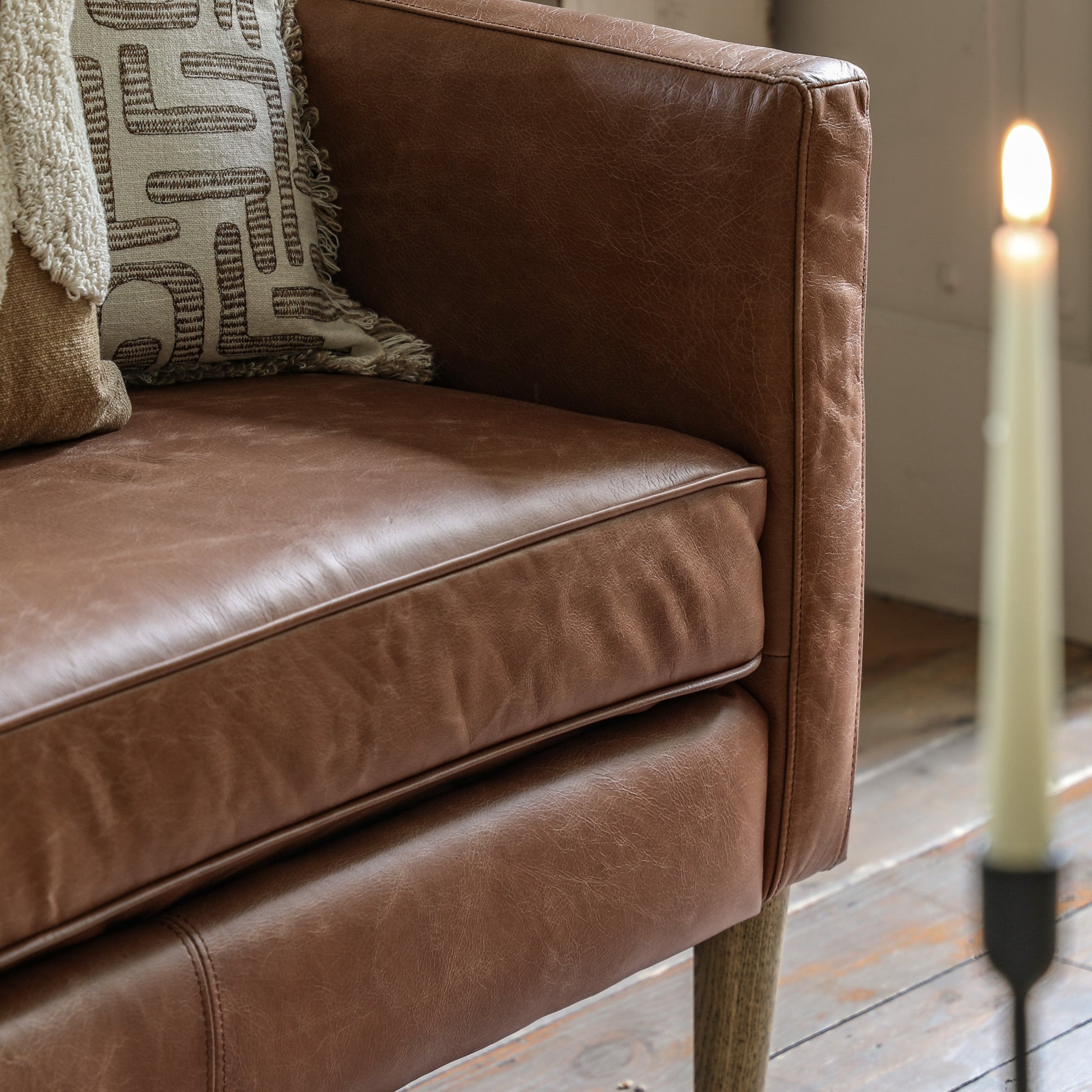 Osborne 3 Seater Sofa Vintage Brown Leather