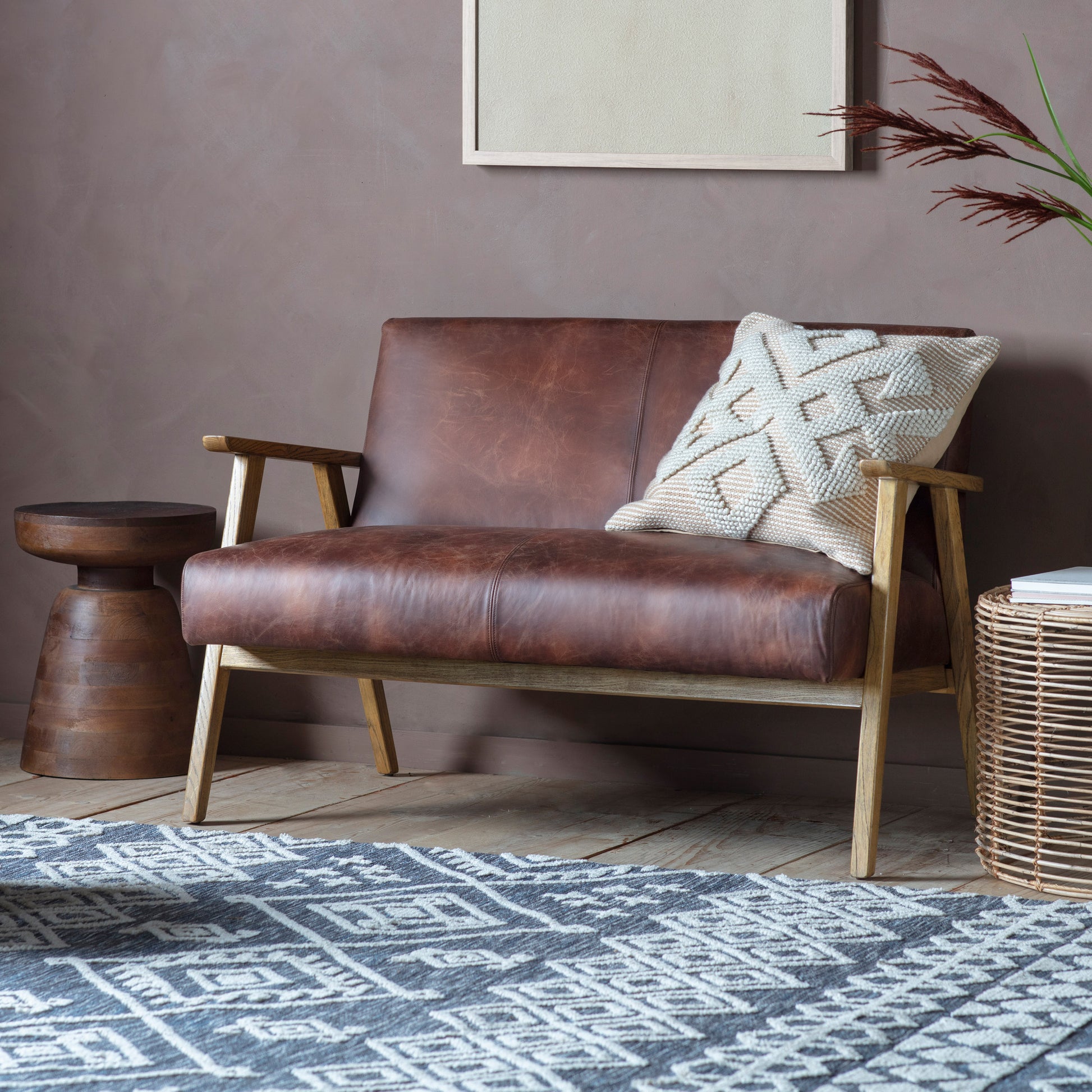 Neyland 2 Seater Sofa Vintage Brown Vintage Brown Leather