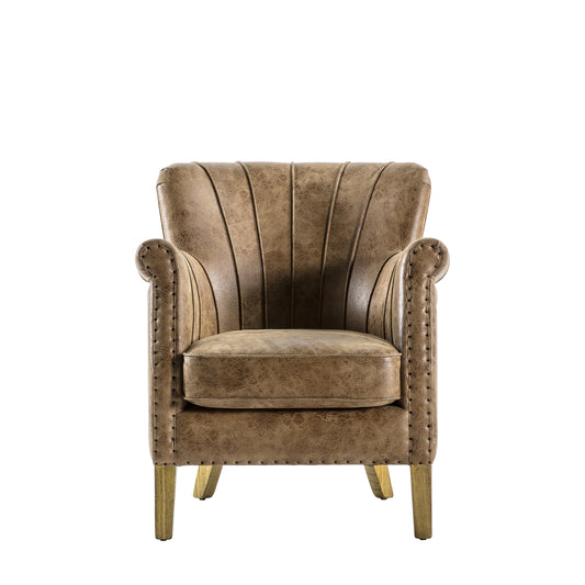 Hickman Armchair Brown Leather