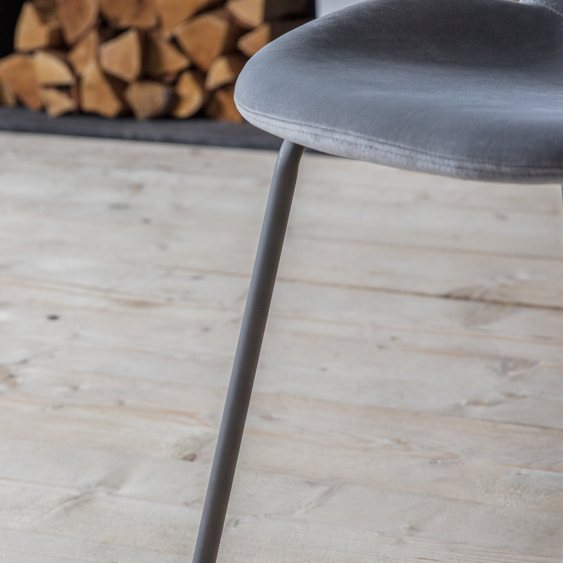 Flanagan Chair Velvet (2pk) Light Grey