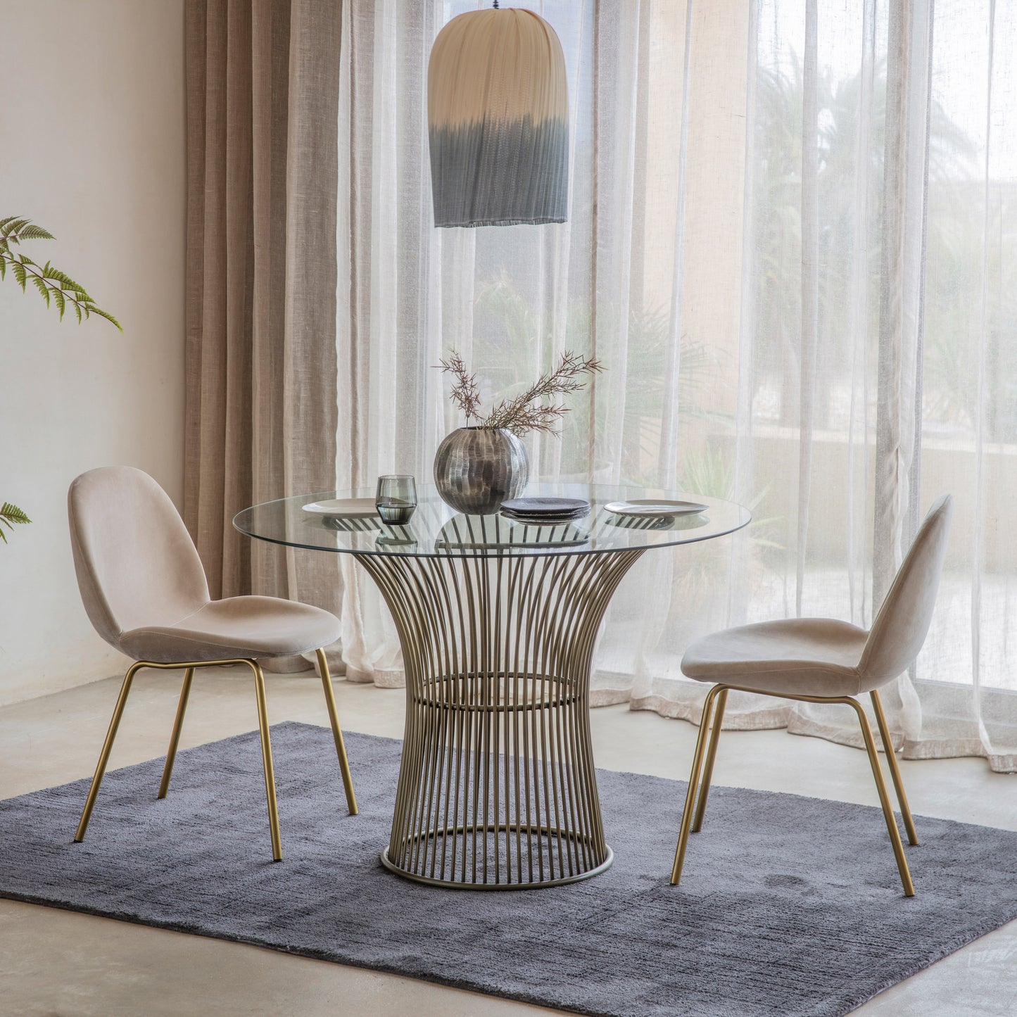 Flanagan Chair Velvet (2pk) Oatmeal