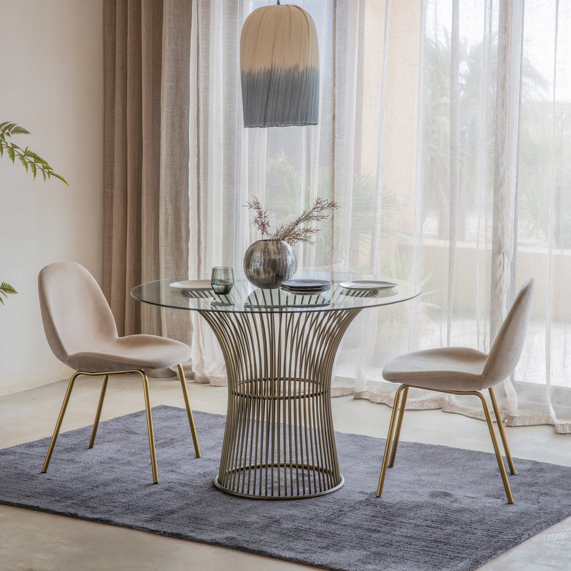 Flanagan Chair Velvet (2pk) Oatmeal