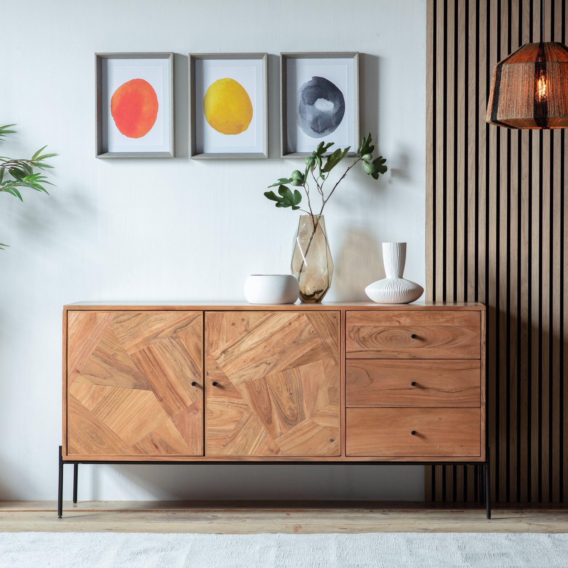 Oklahoma 2 Door 3 Drawer Sideboard Natural