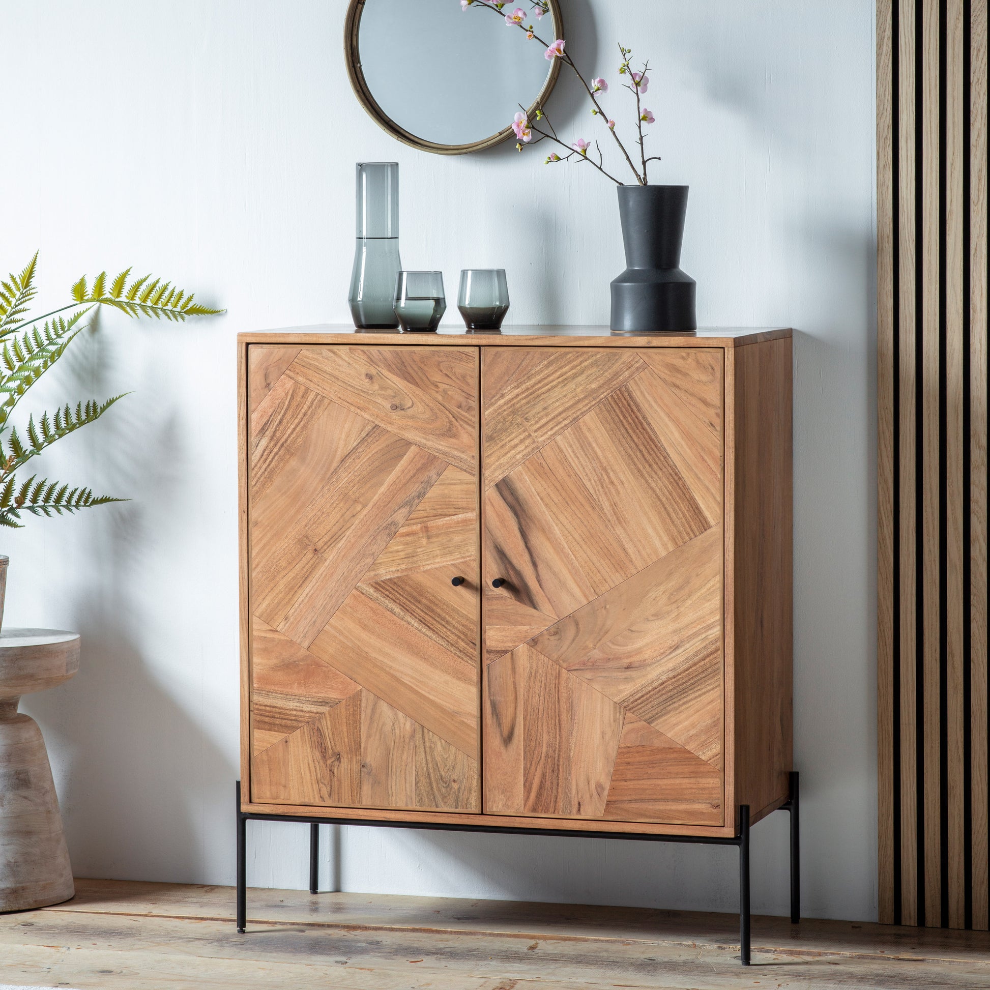 Oklahoma 2 Door Drinks Cabinet Natural