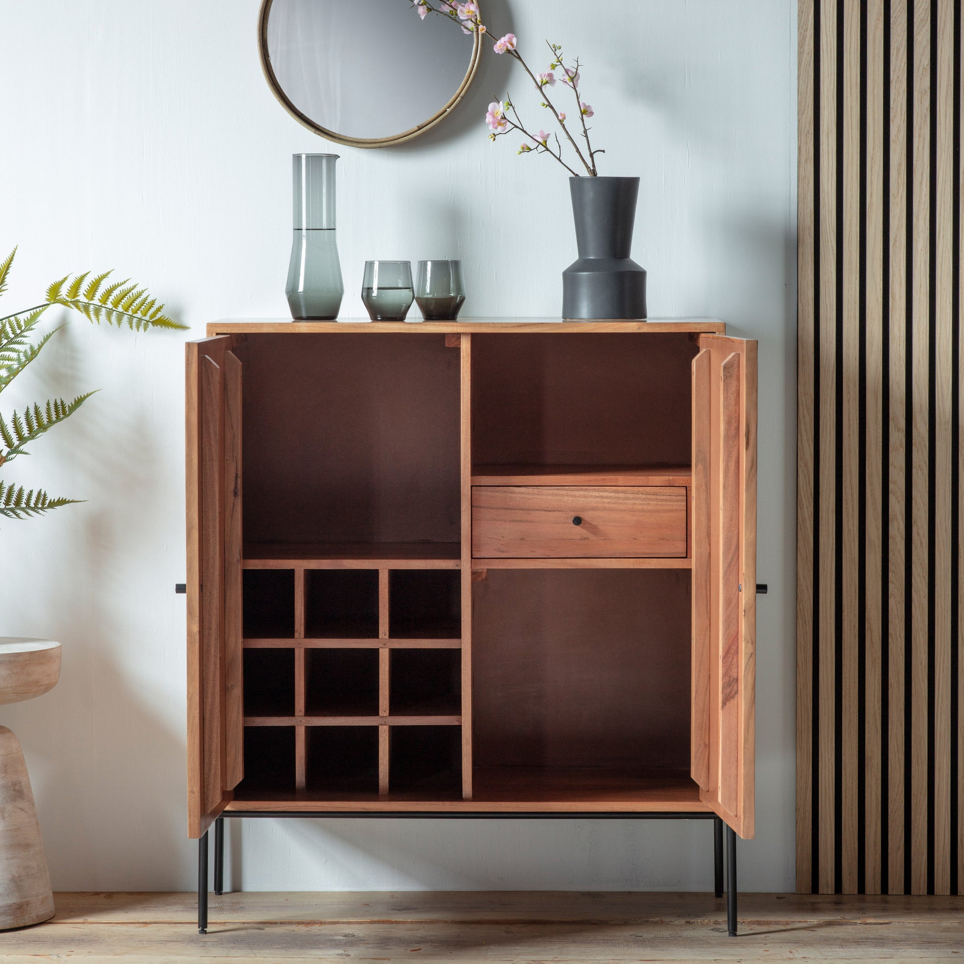 Oklahoma 2 Door Drinks Cabinet Natural