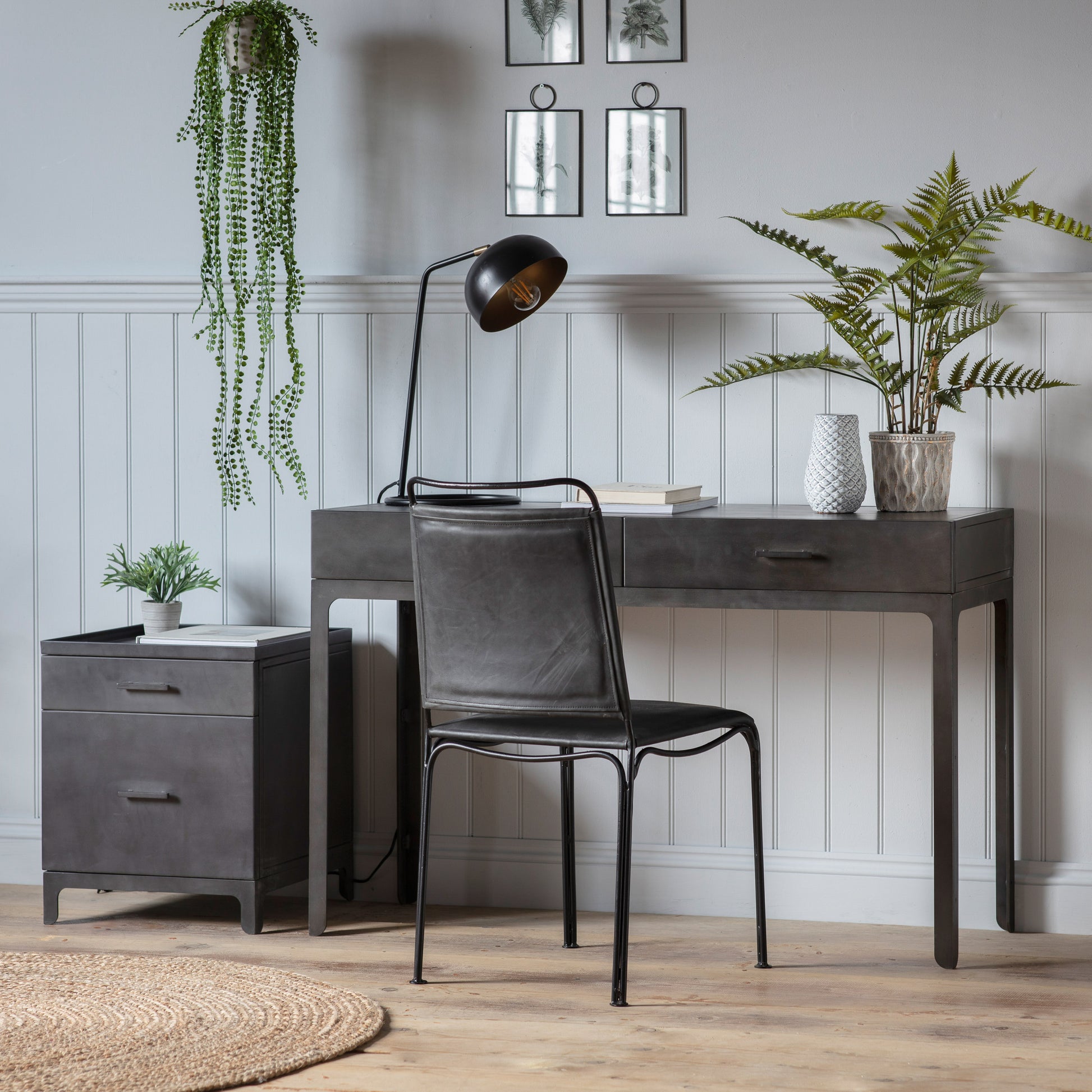 Ottinge 2 Drawer Side Table Dark Grey