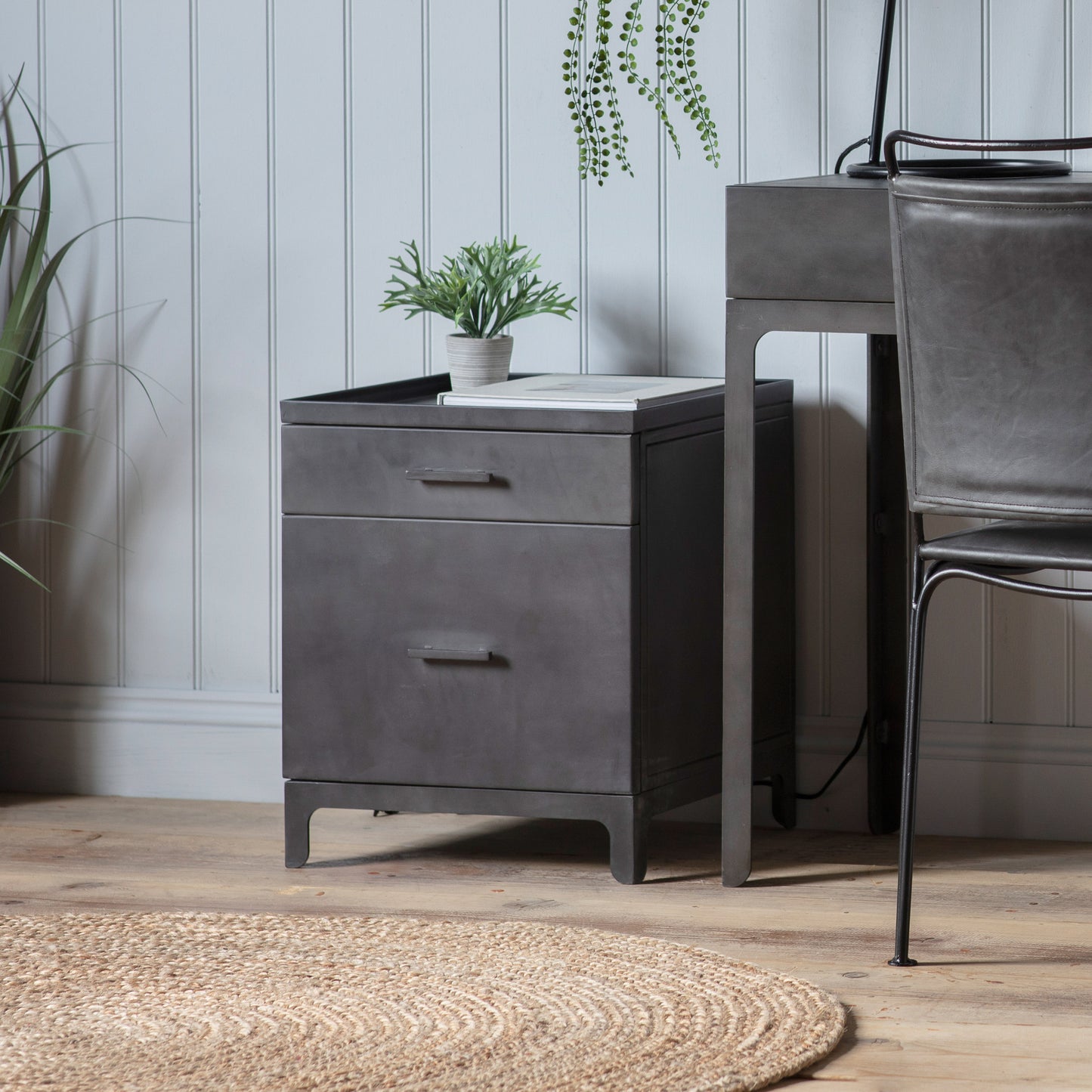 Ottinge 2 Drawer Side Table Dark Grey