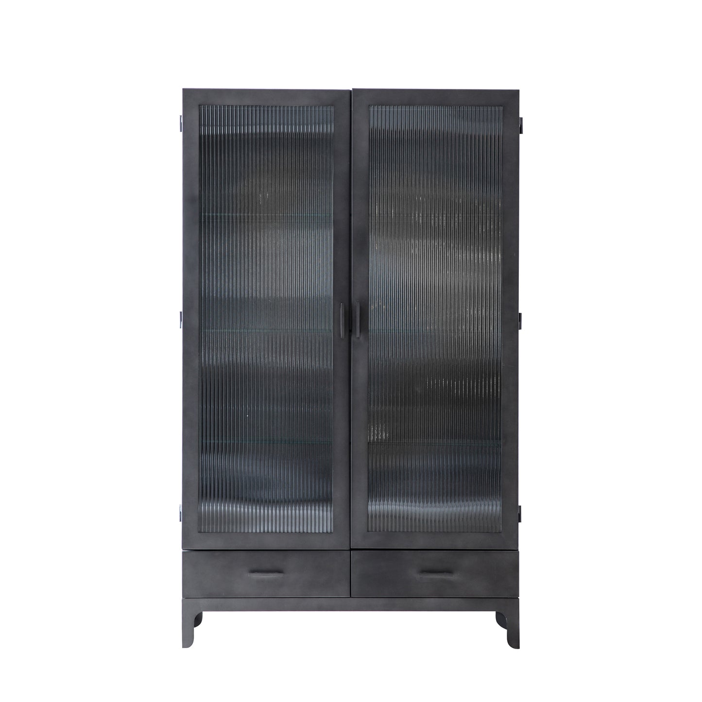 Rye 2 Door 2 Drawer Display Unit Dark Grey