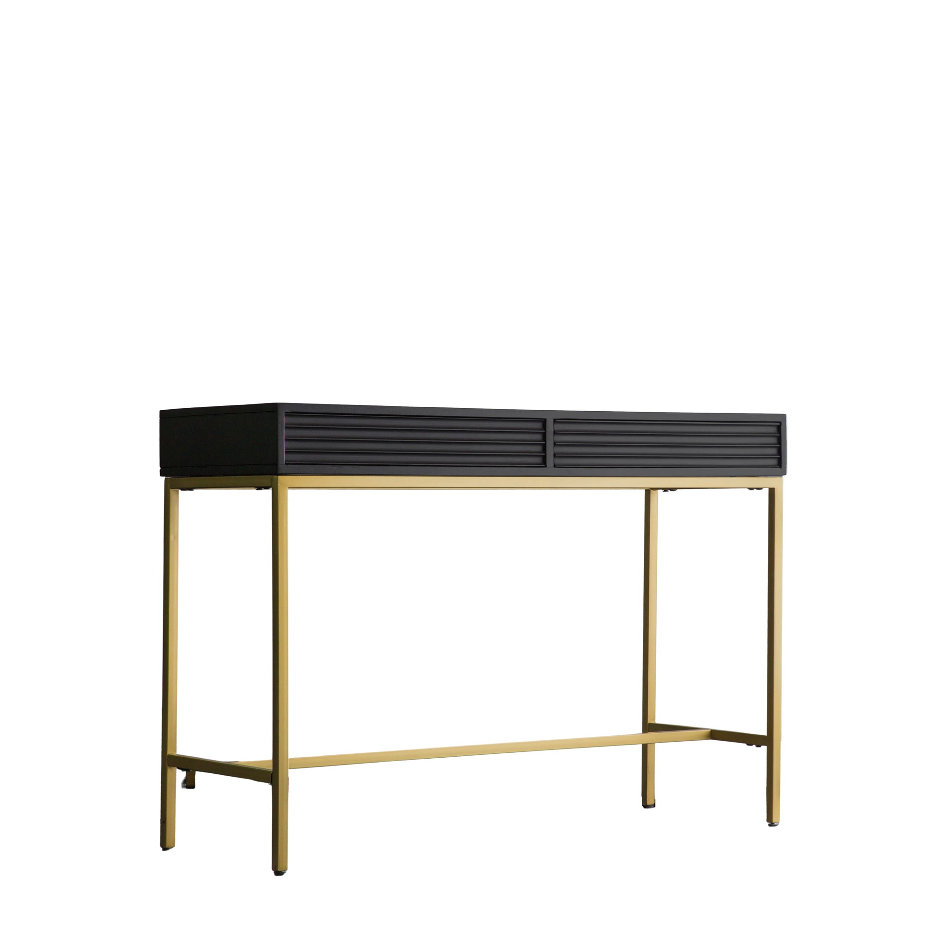 Ripple 2 Drawer Console Table Black / Gold
