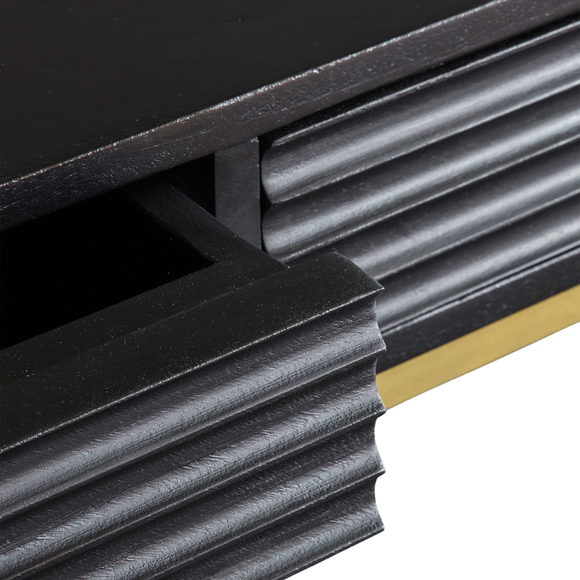 Ripple 2 Drawer Console Table Black / Gold
