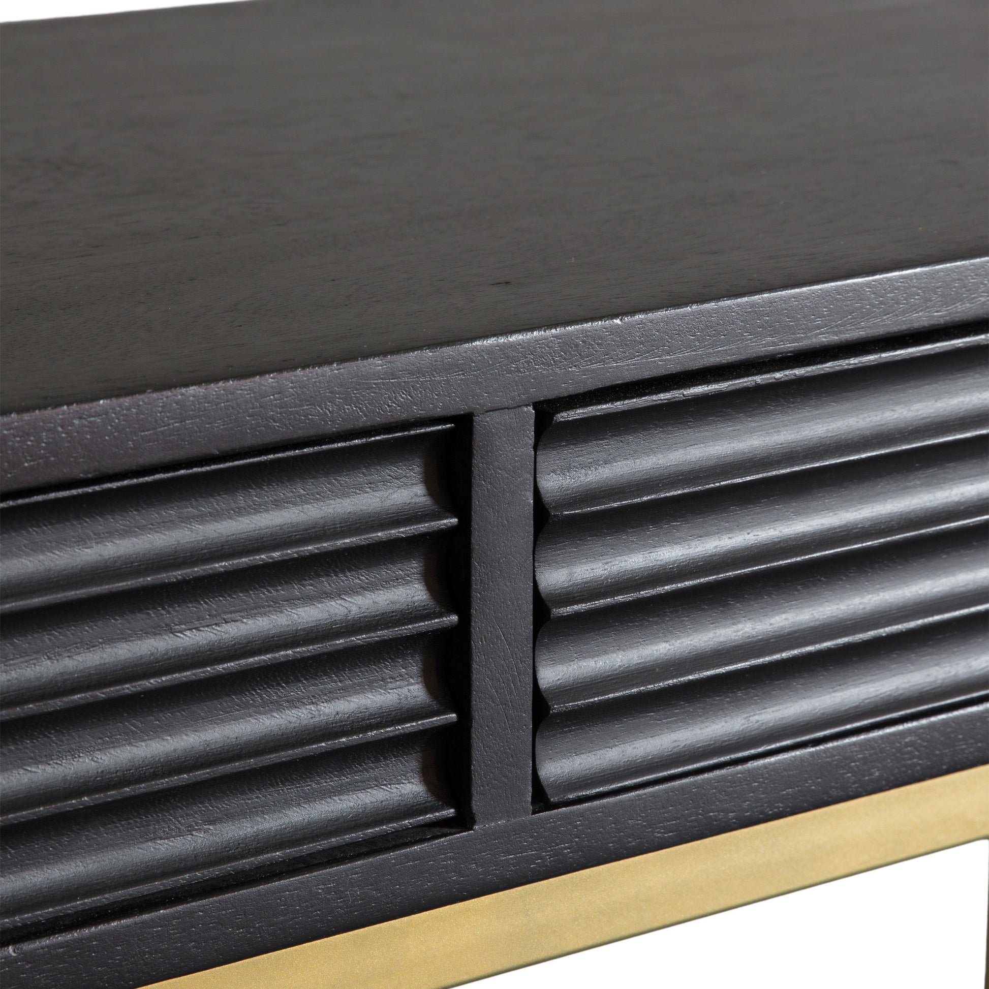 Ripple 2 Drawer Console Table Black / Gold
