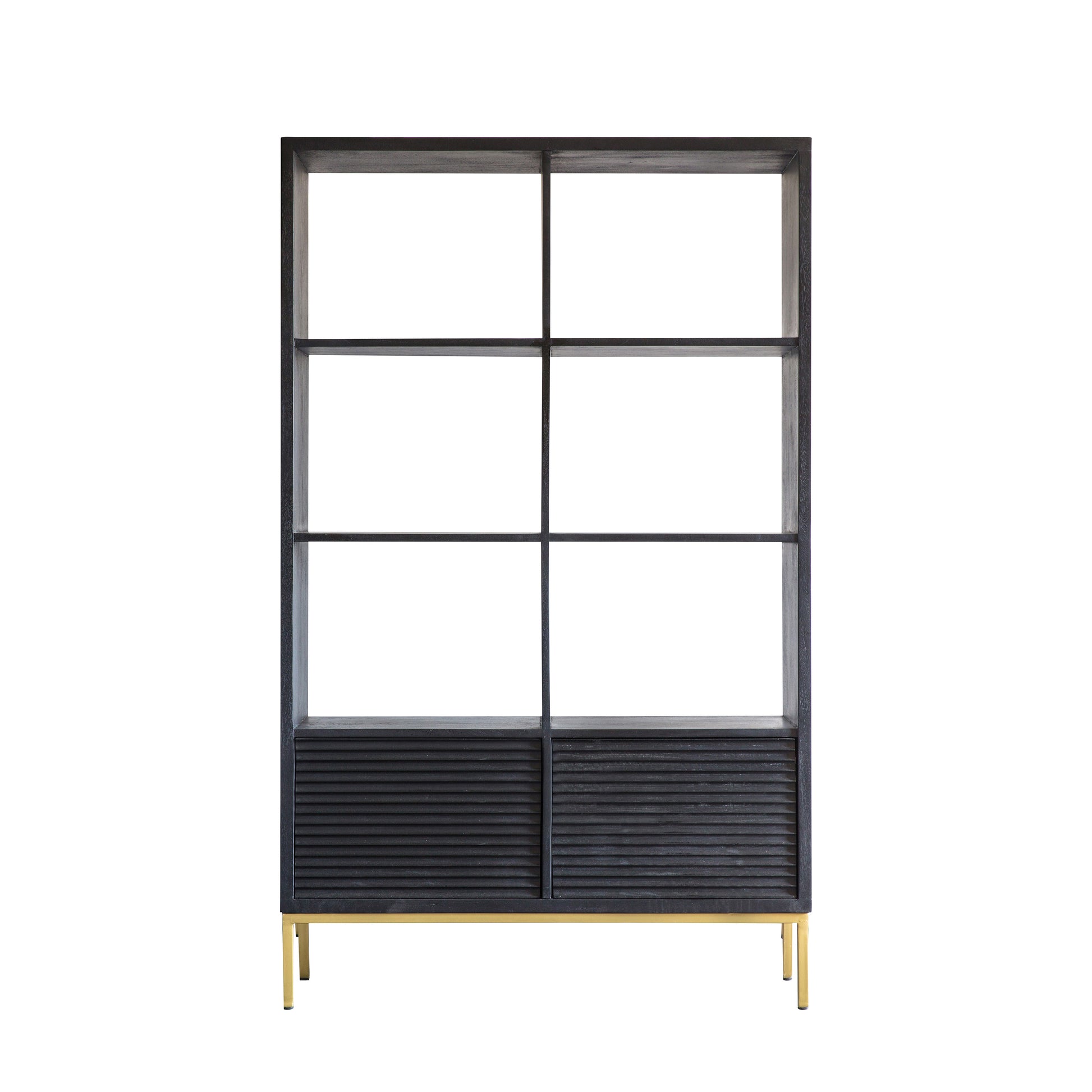 Ripple 2 Door Open Display Unit Black / Gold