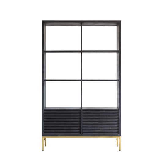 Ripple 2 Door Open Display Unit Black / Gold