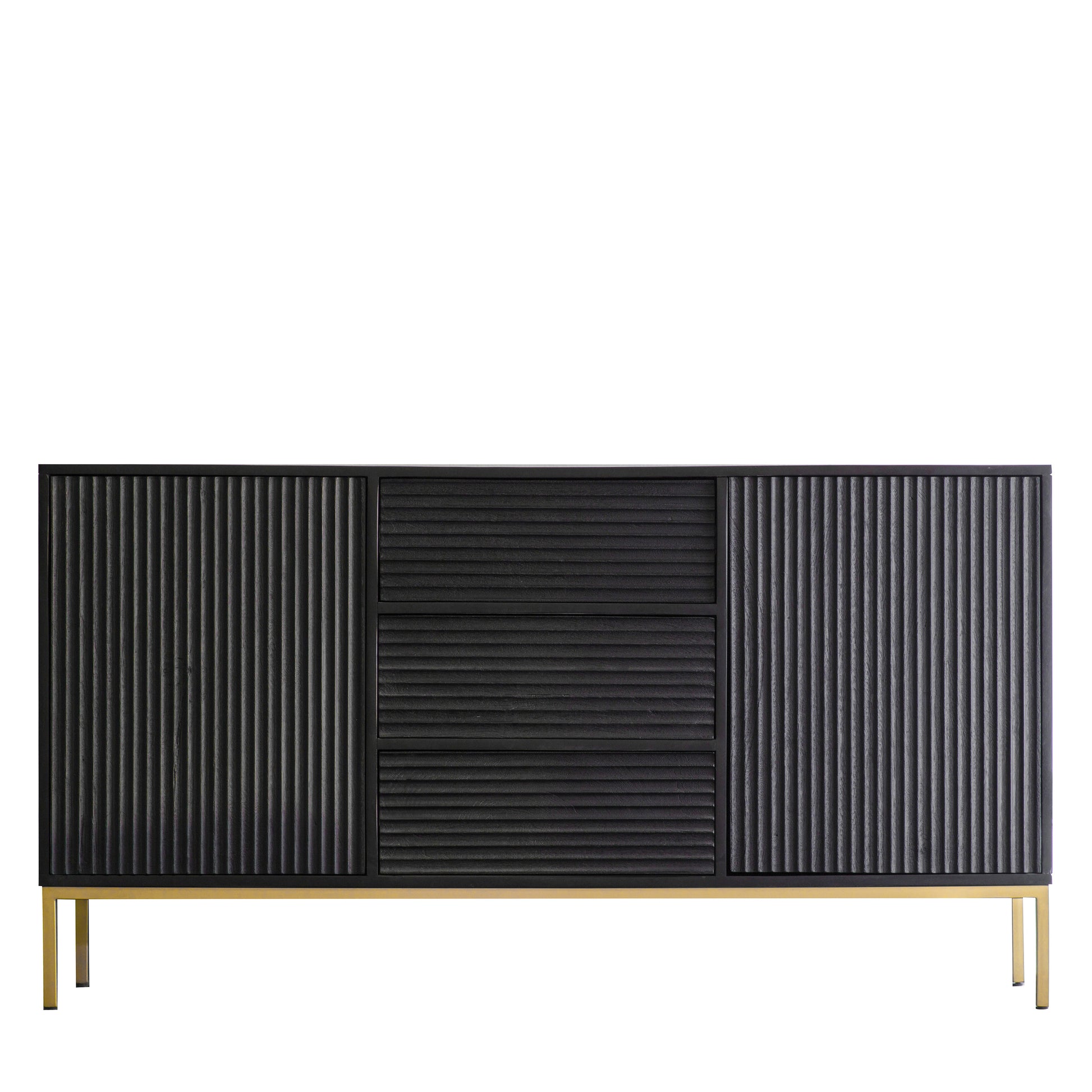 Ripple 2 Door 3 Drawer Sideboard Black / Gold