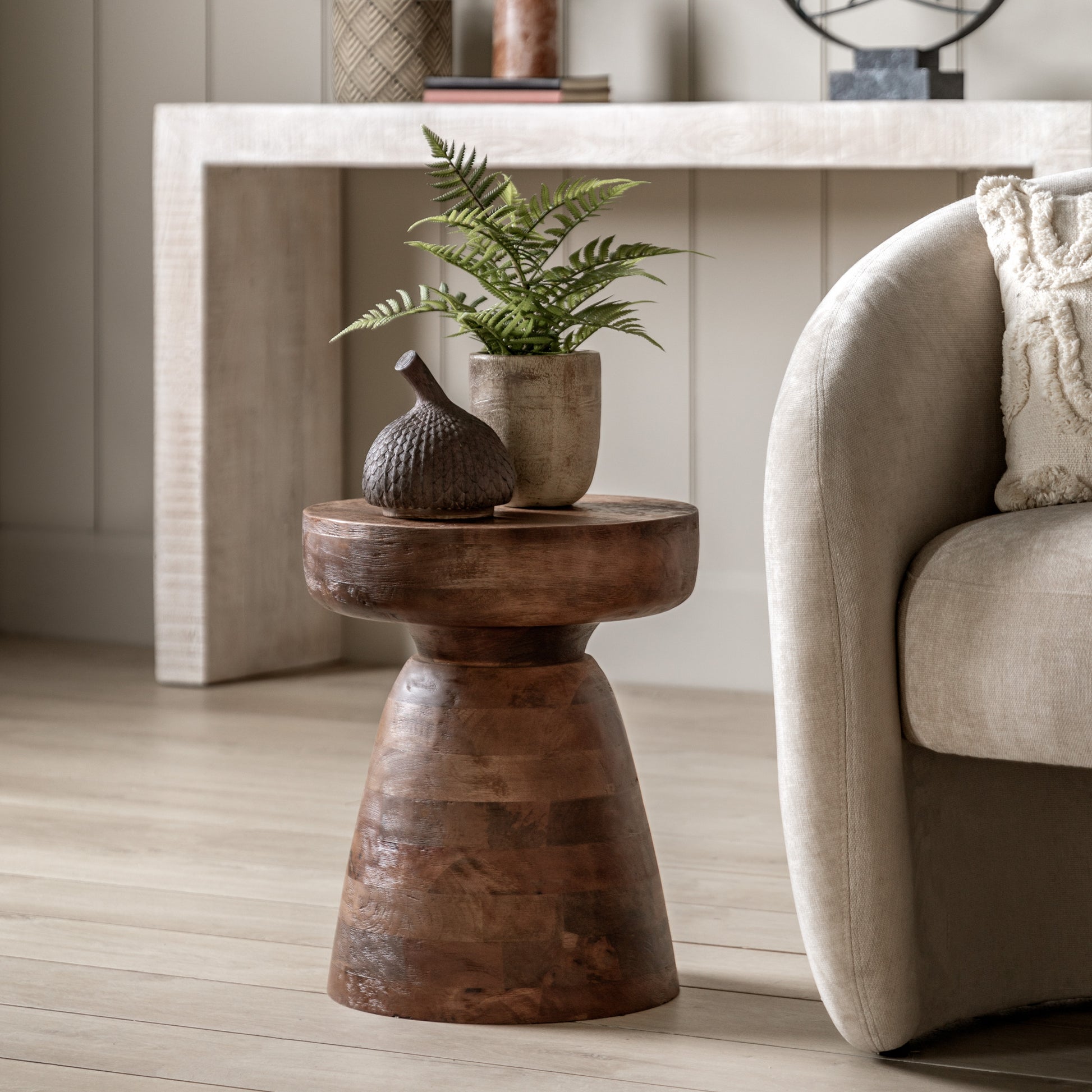 Milstead Side Table Antique Brown