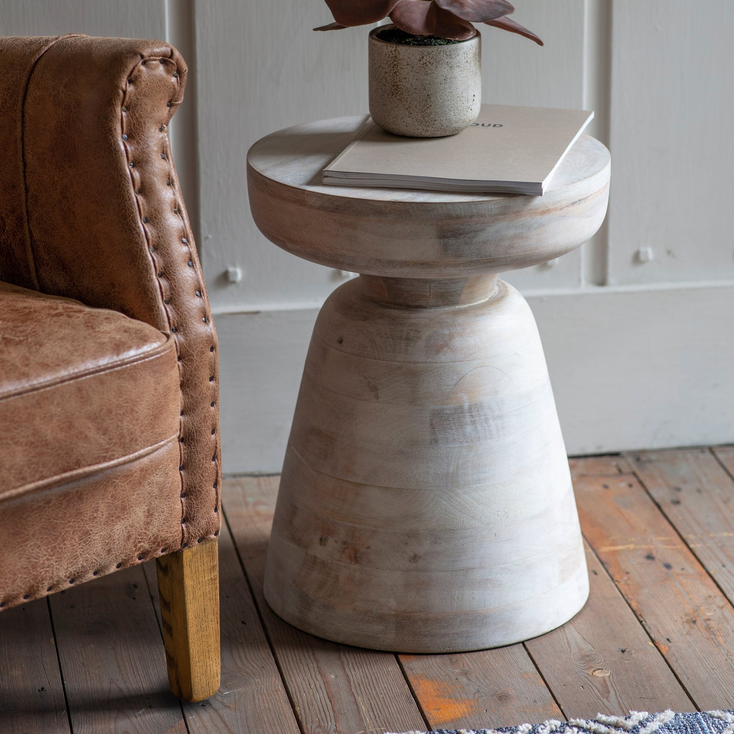 Milstead Side Table White Wash Whitewash