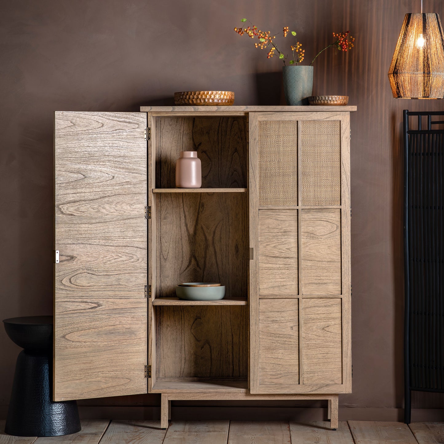 Kyoto 2 Door Cupboard Natural