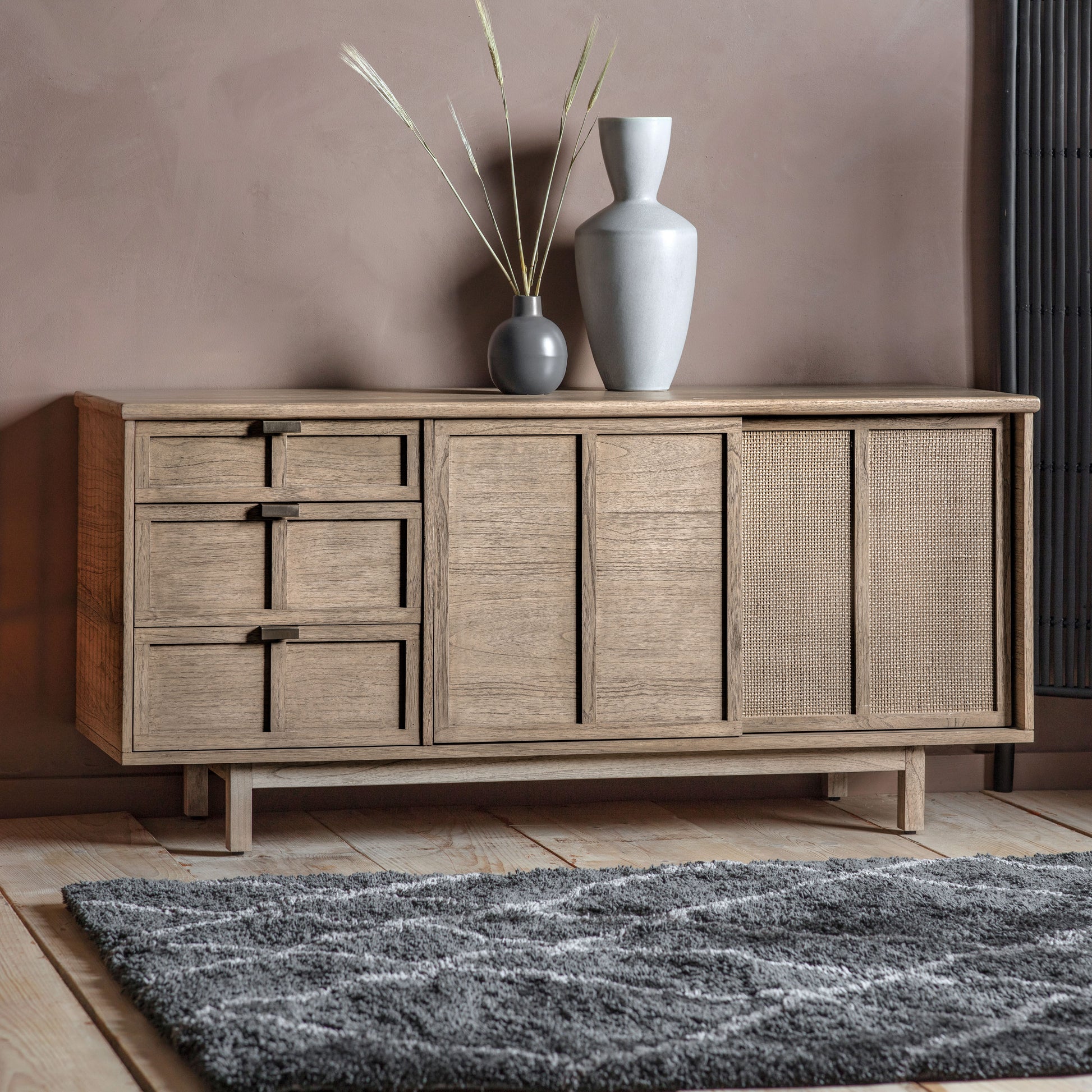 Kyoto 3 Drawer 2 Door Sideboard Natural