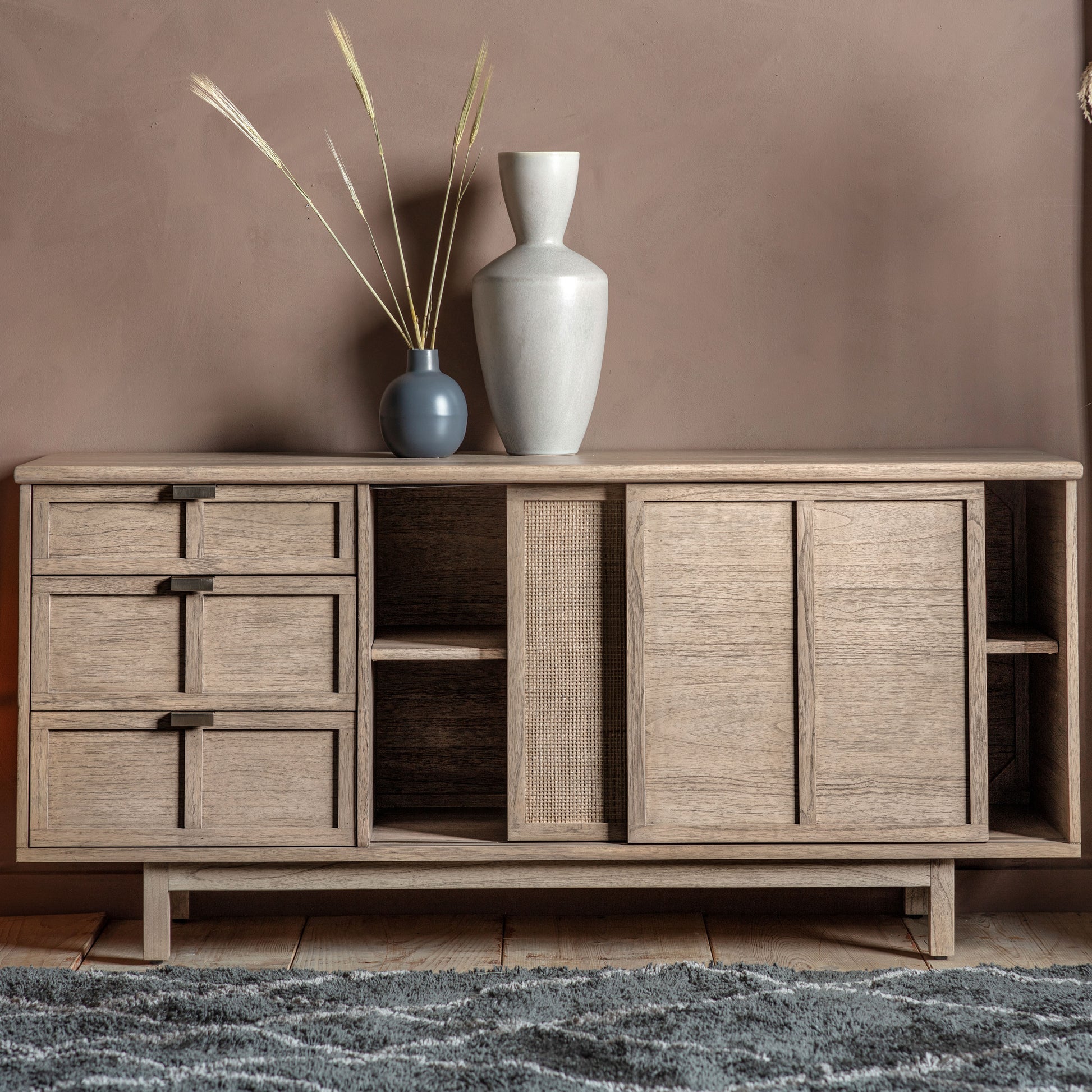 Kyoto 3 Drawer 2 Door Sideboard Natural