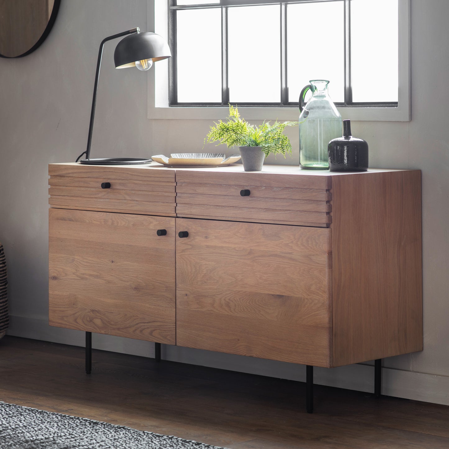 Okayama 2 Drawer 2 Door Sideboard Oak