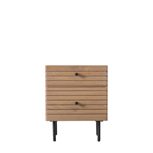 Okayama 2 Drawer Bedside Oak