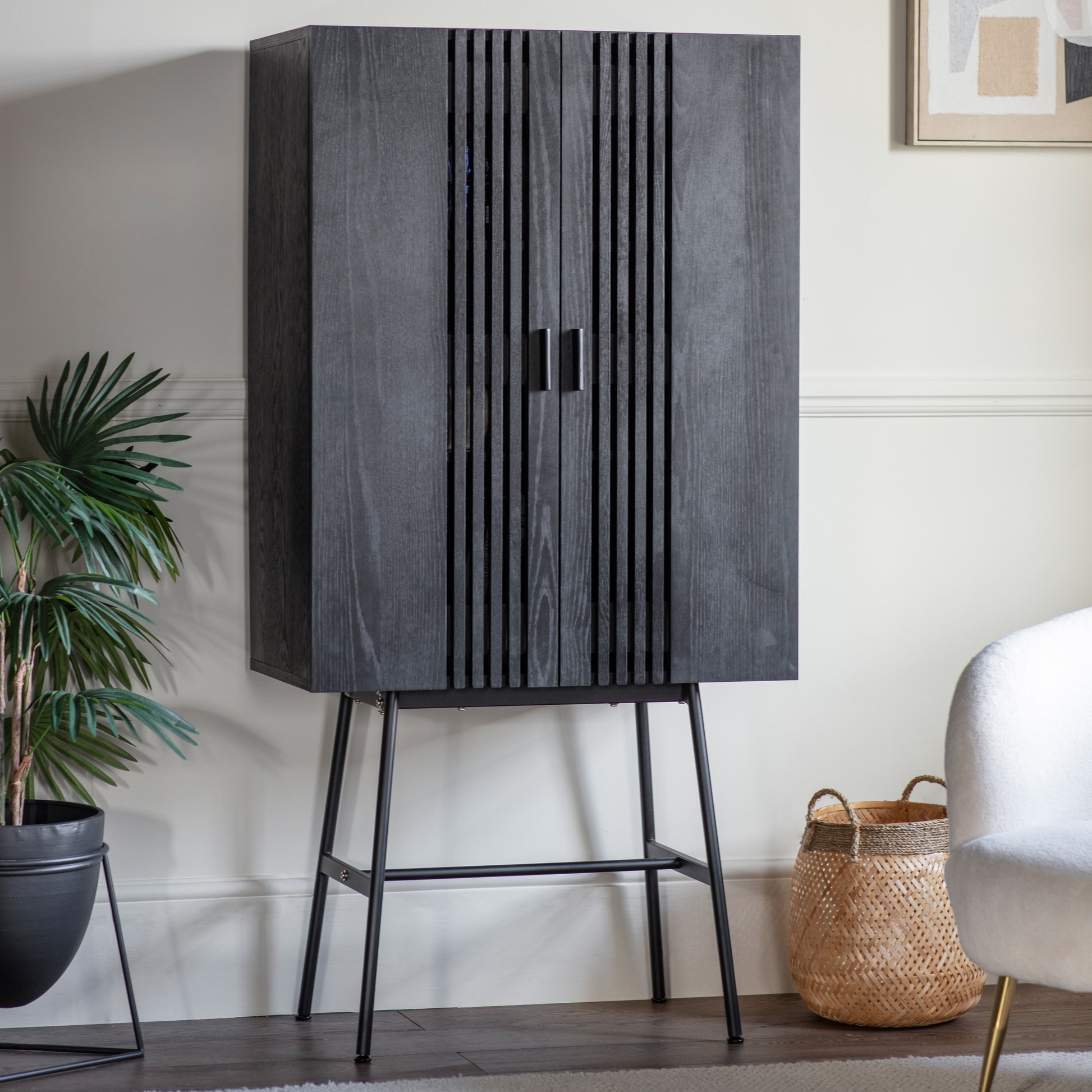 Holsen Drinks Cabinet Black
