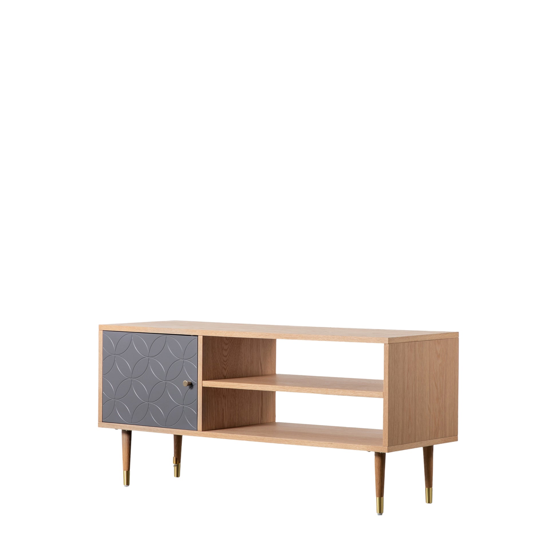 Newbury Media Unit Oak Grey