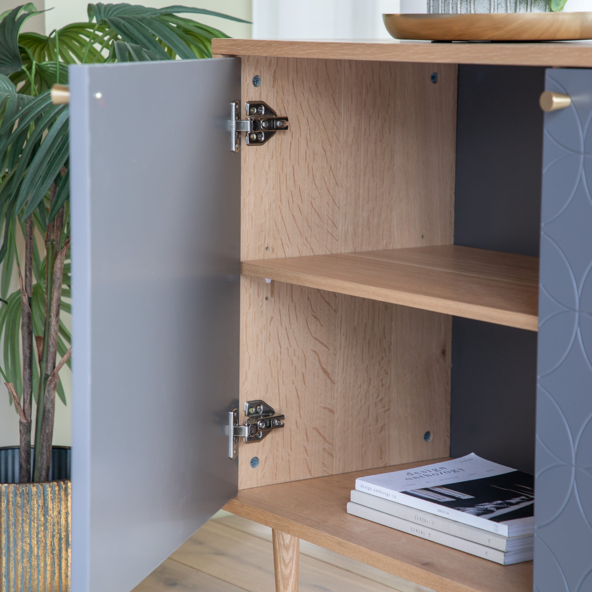 Newbury 2 Door Cabinet Oak Grey