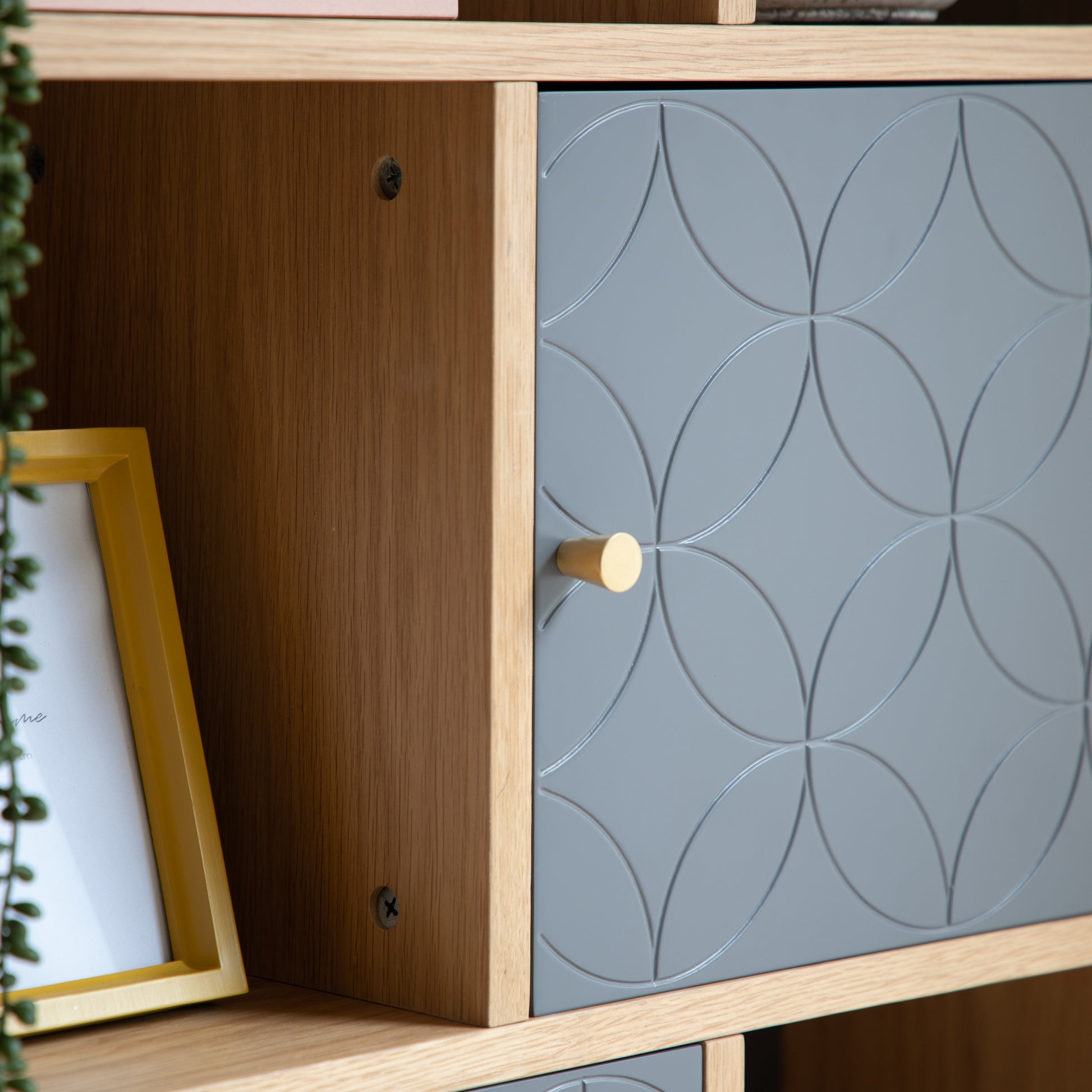 Newbury Display Unit Oak Grey Grey / Oak