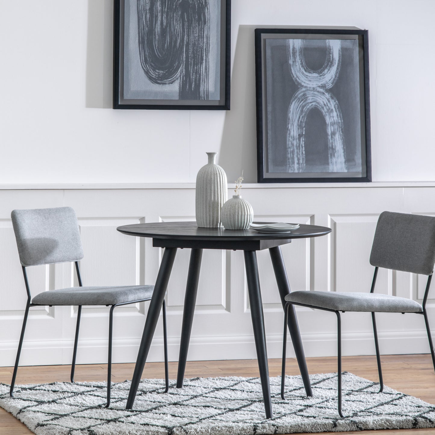 Astley Round Dining Table Black
