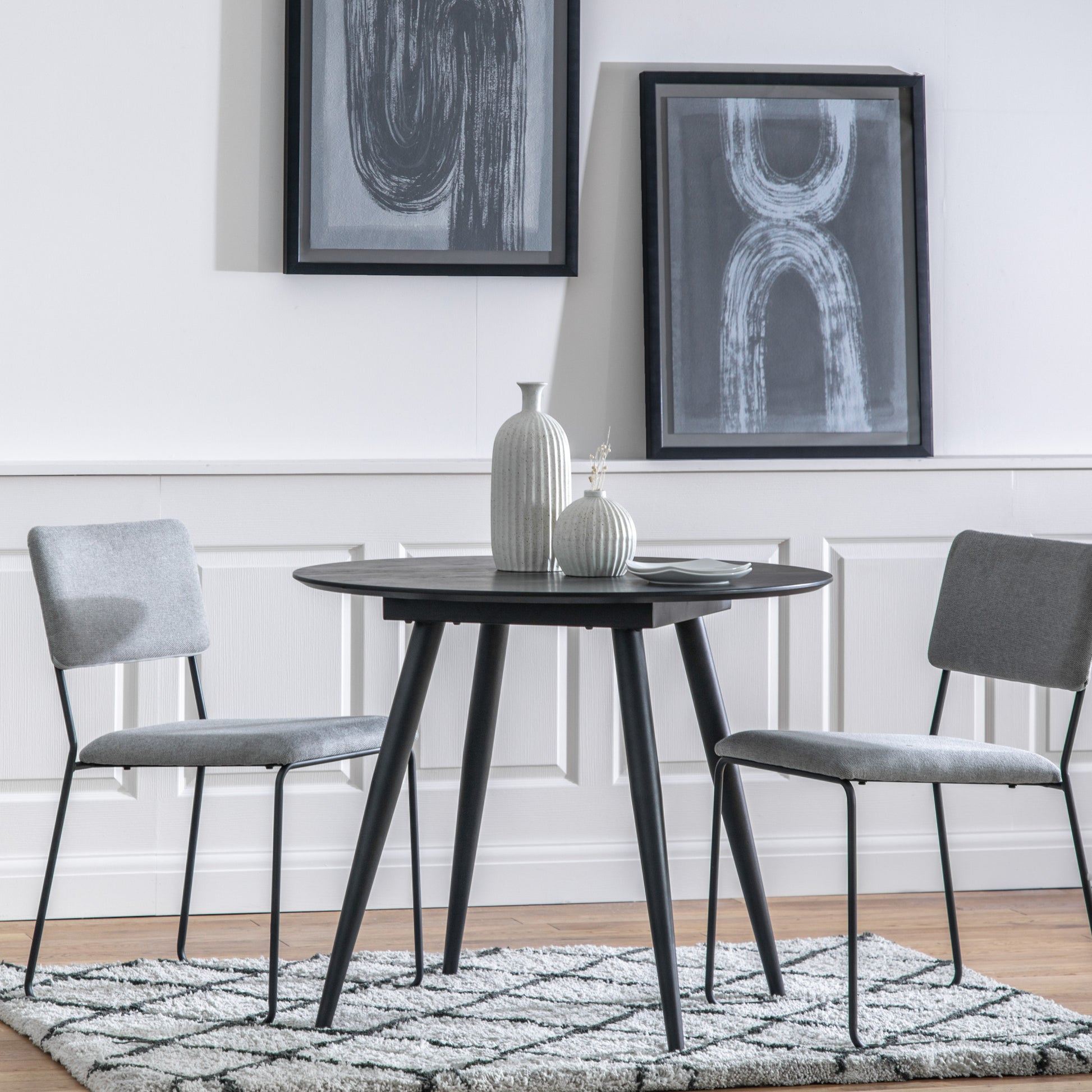 Astley Round Dining Table Black