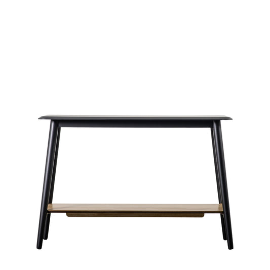 Maddox Console Table with Shelf Black