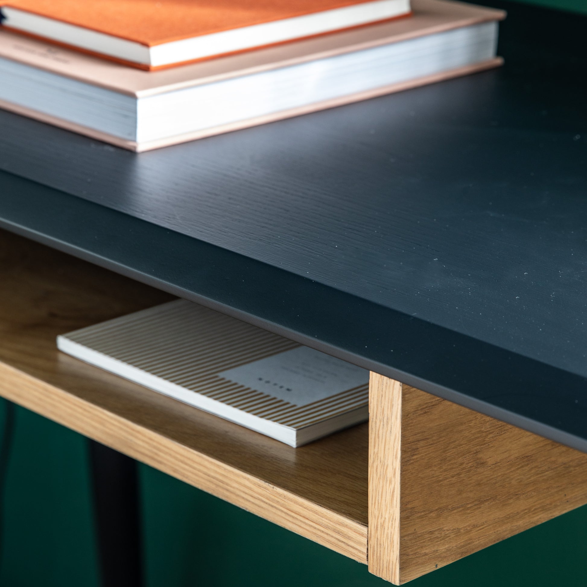 Maddox Desk with Shelf Black