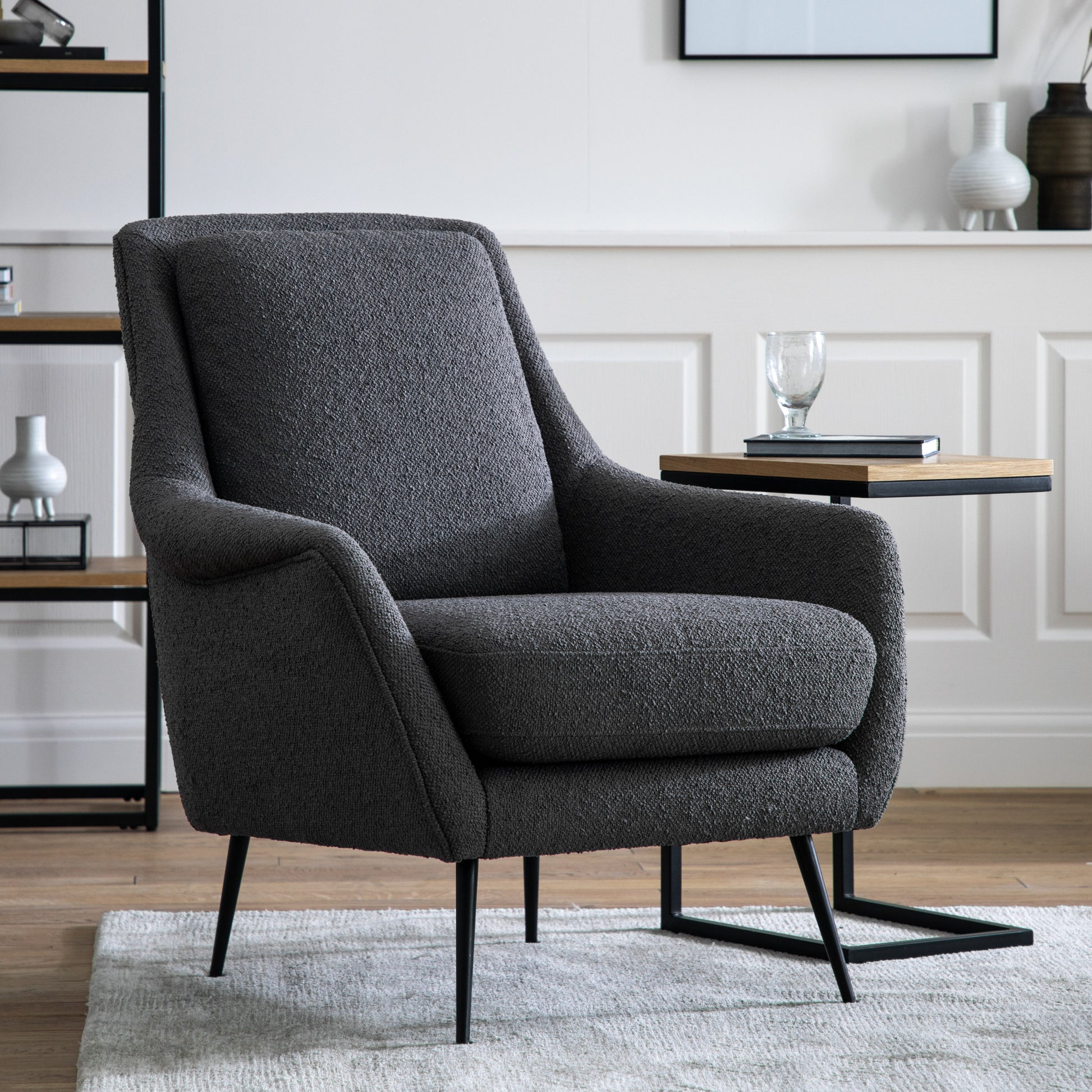 Brompton Armchair Dark Grey Linen