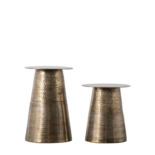 Langley Side Table Set of 2 Antique Brass